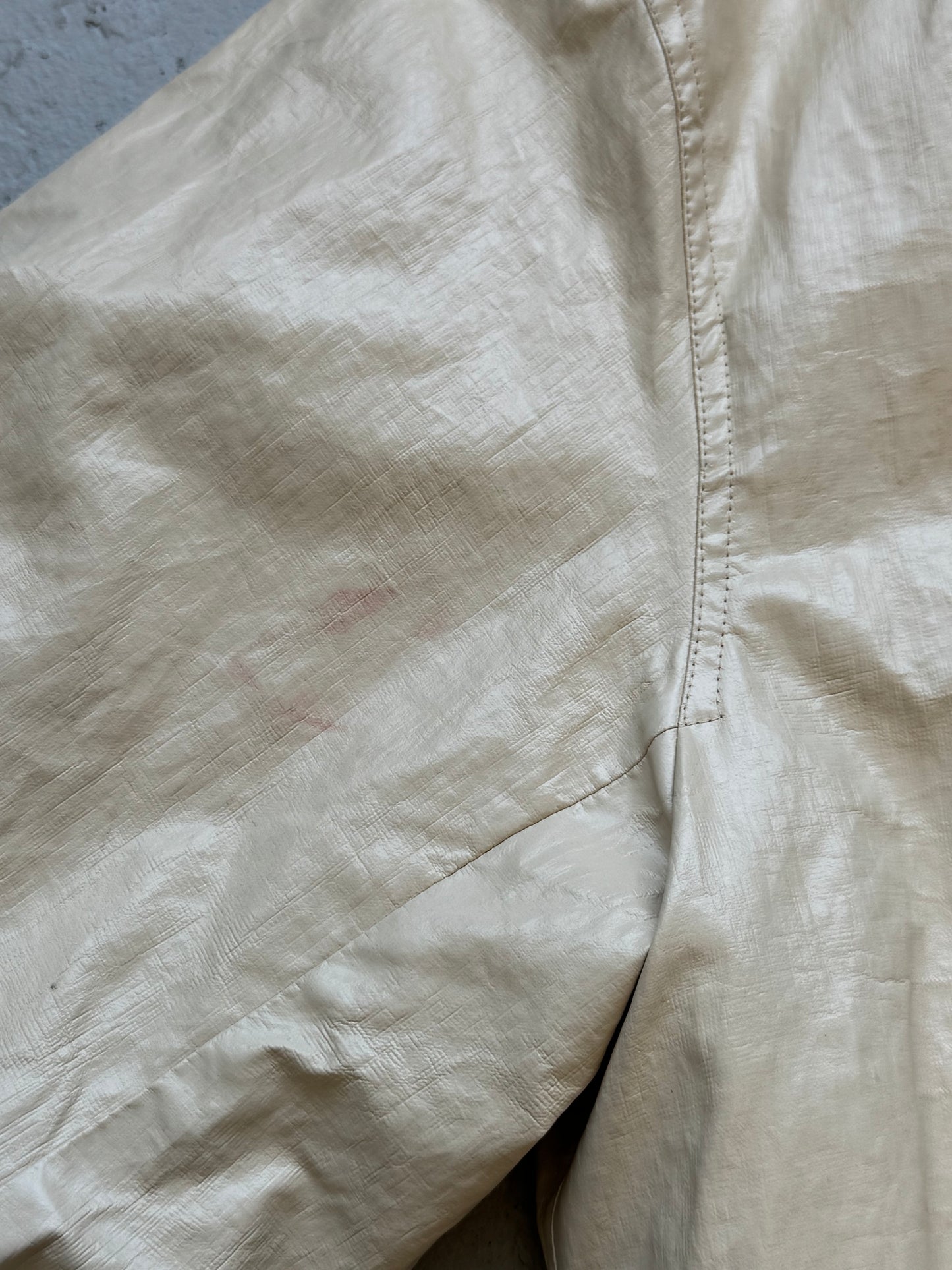 Dries Van Noten White Leather Backzip Jacket (M)