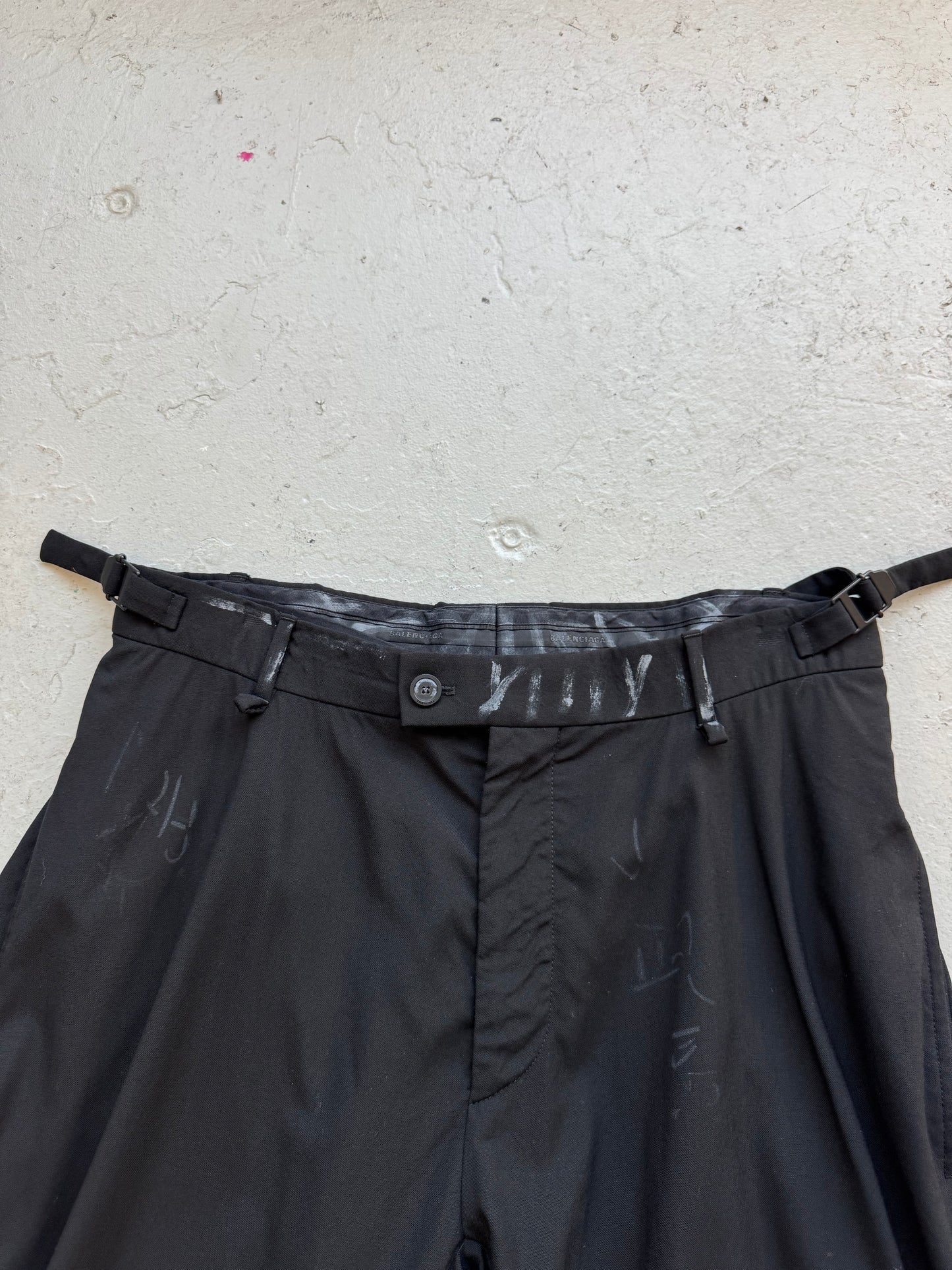 Balenciaga Graffiti Wool Skater Trousers (S)