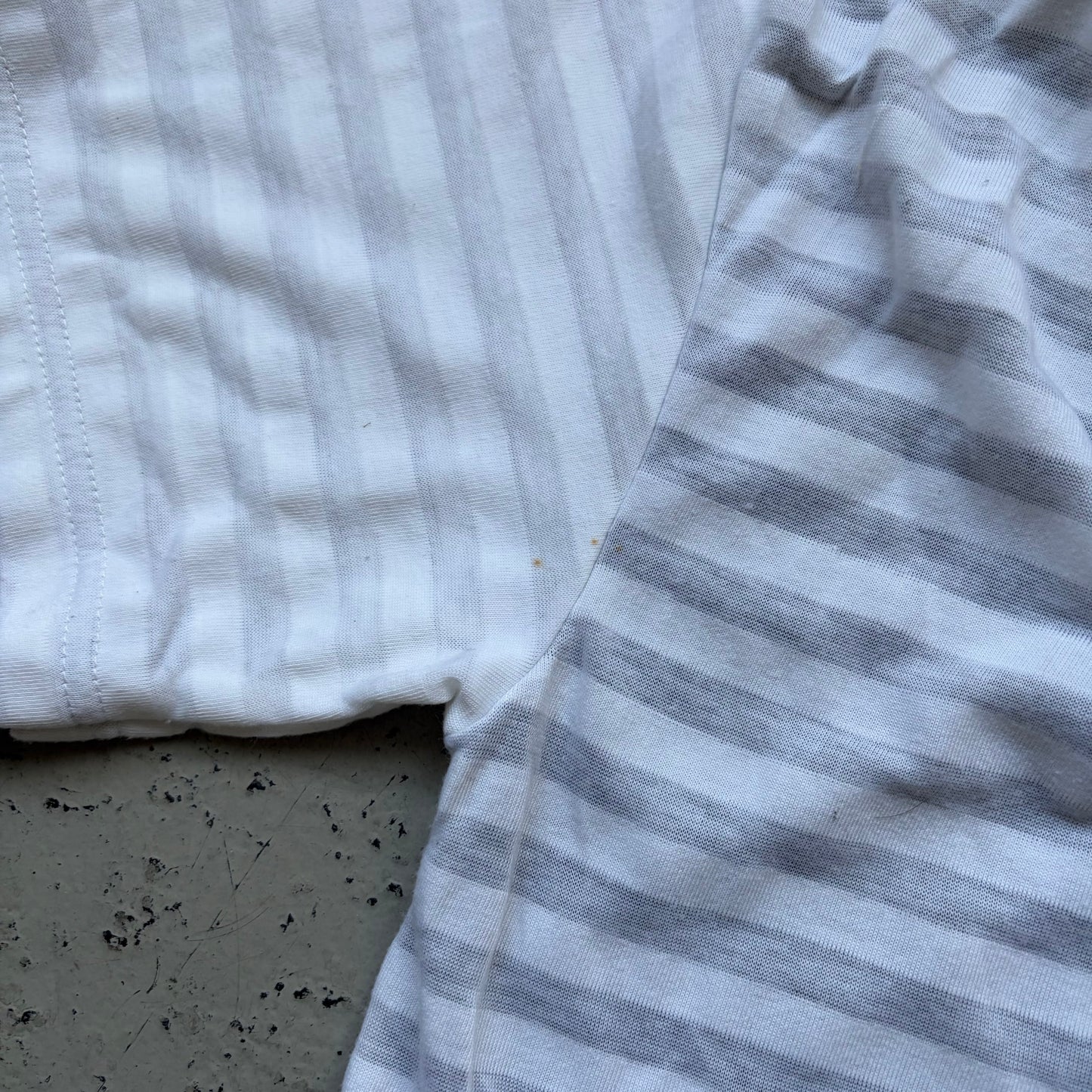 Beau Mere Striped Layered Short Sleeve Shirt (L)