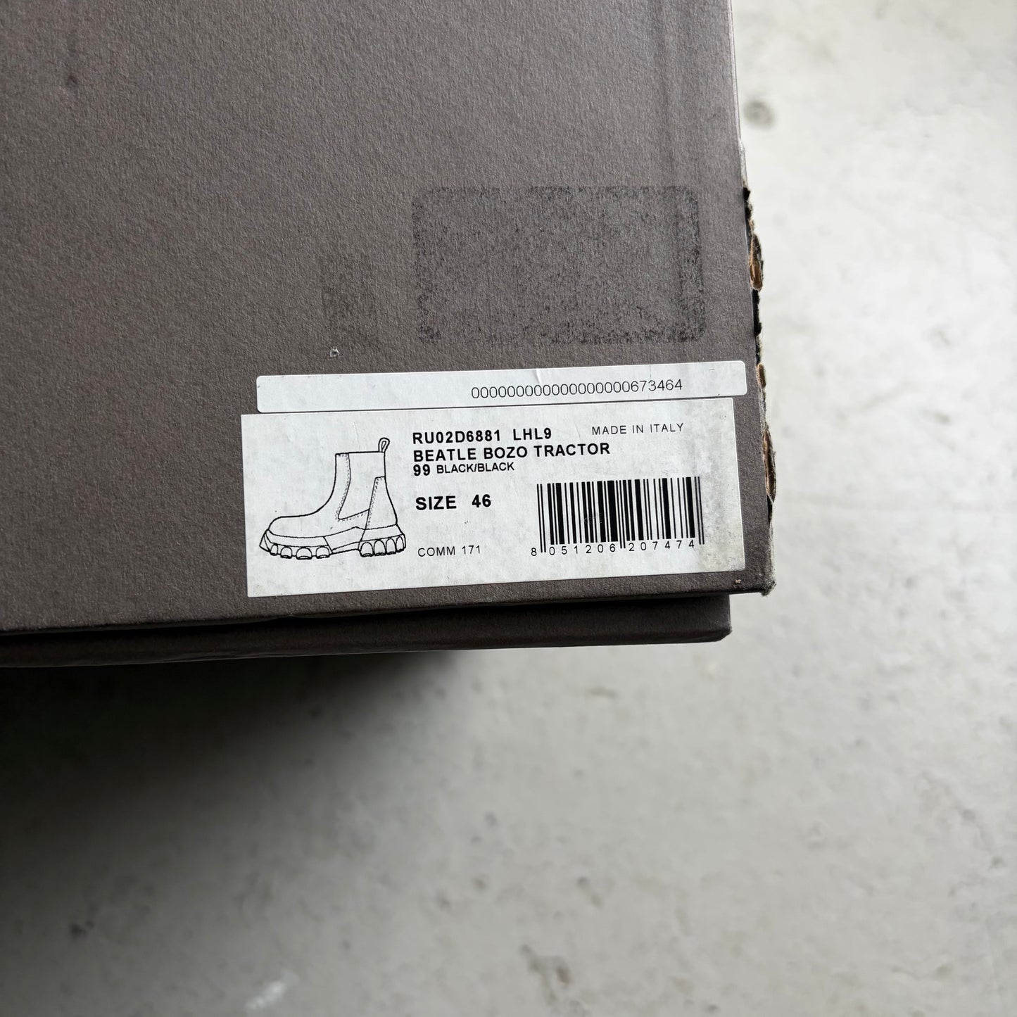 Rick Owens Black Jumbo Laced Laceup Bozo Tractor Boots (44)