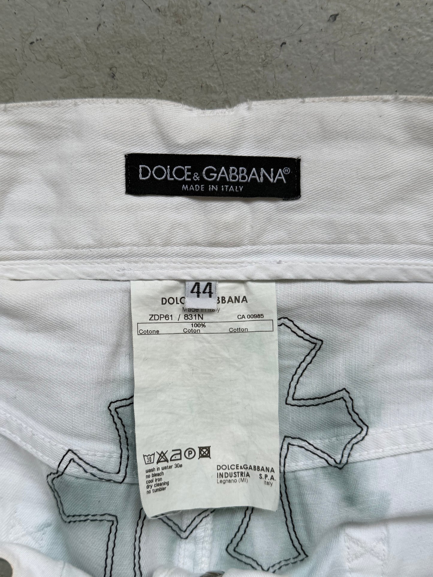Chrome Hearts X Dolce & Gabbana White Denim With Leather Patches (44)