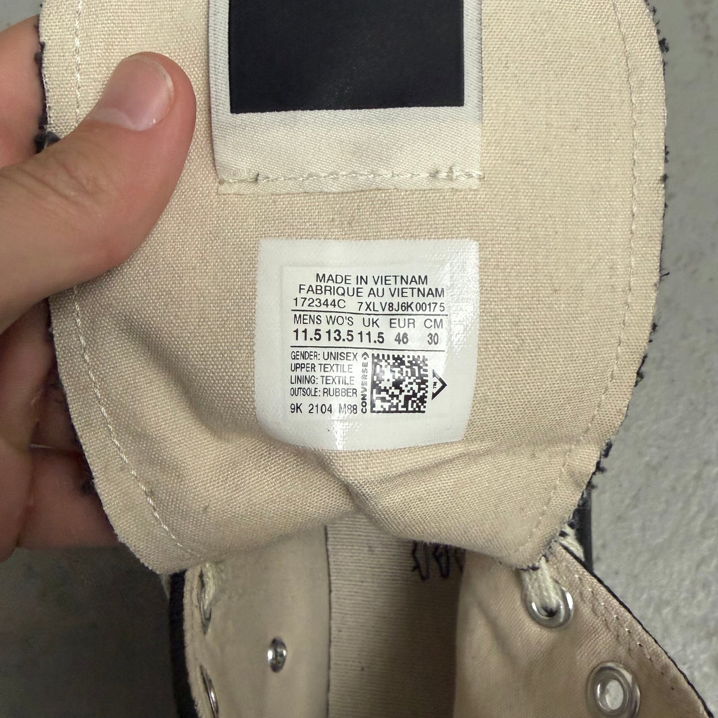 Rick Owens DRKSHDW Converse Black TURBODRK HI Canvas Shoes (11.5)