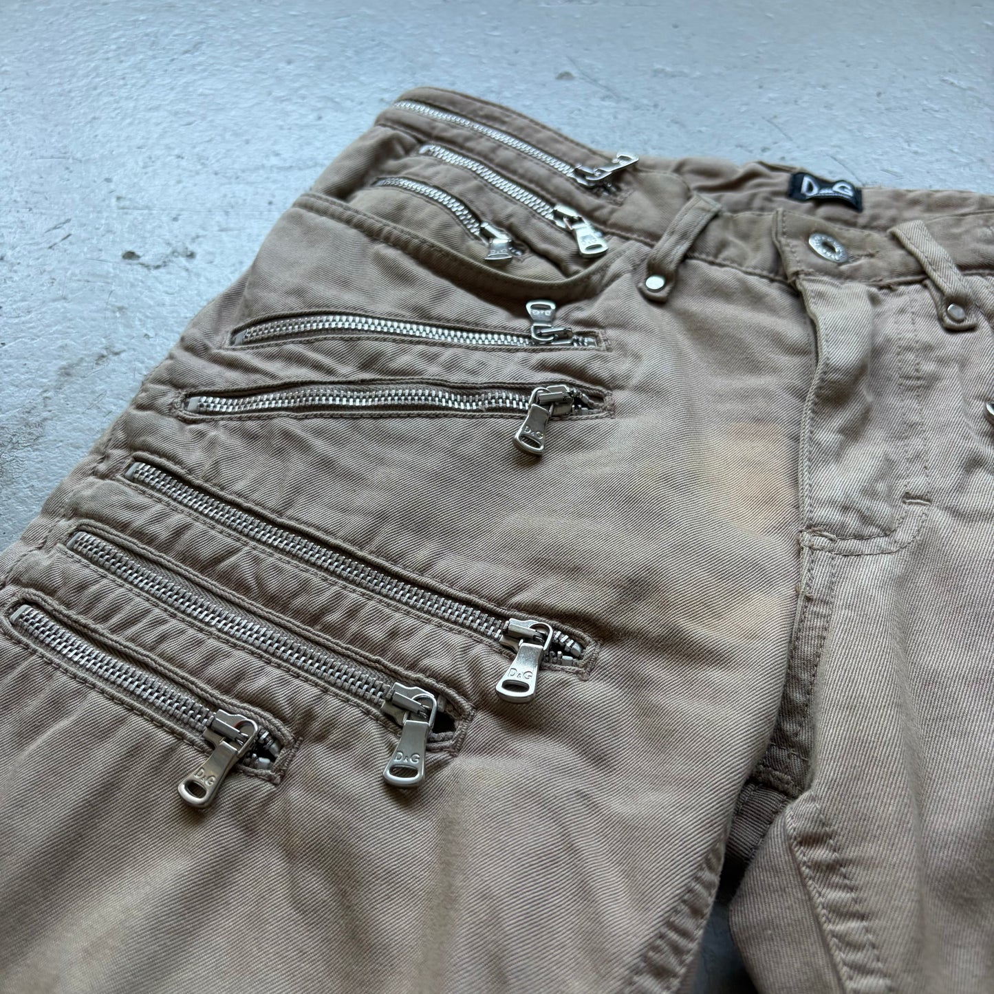 Dolce & Gabbana Khaki Biker Pants (31)