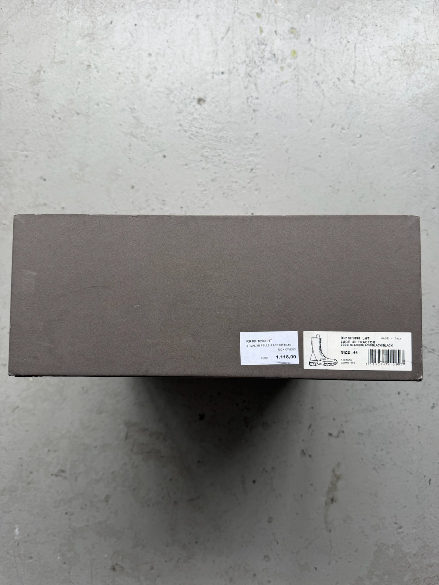 Rick Owens Black Tractor Lace Up Boots (44)