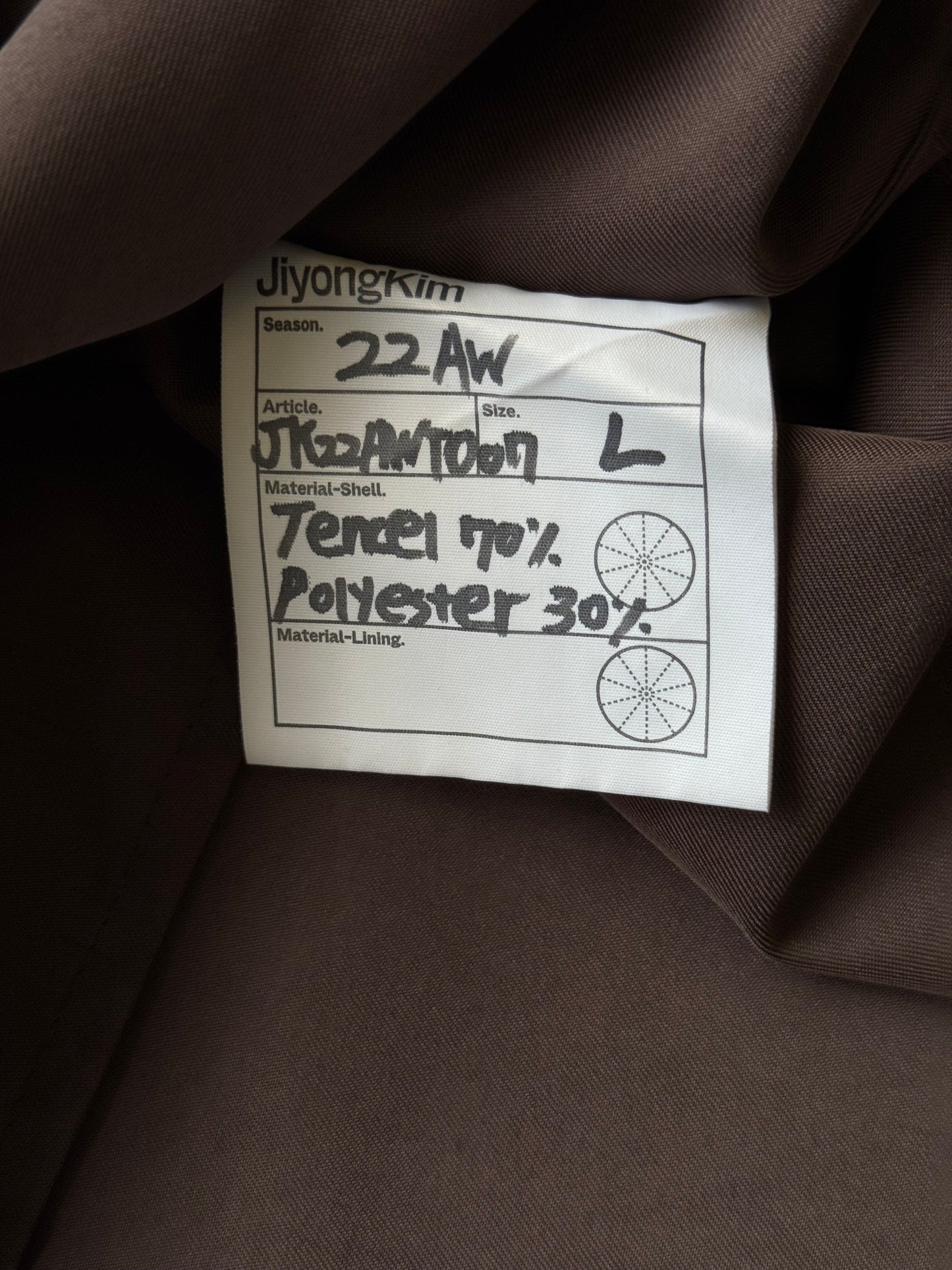 JiyongKim 22AW Brown Long Sleeve Shirt (L)