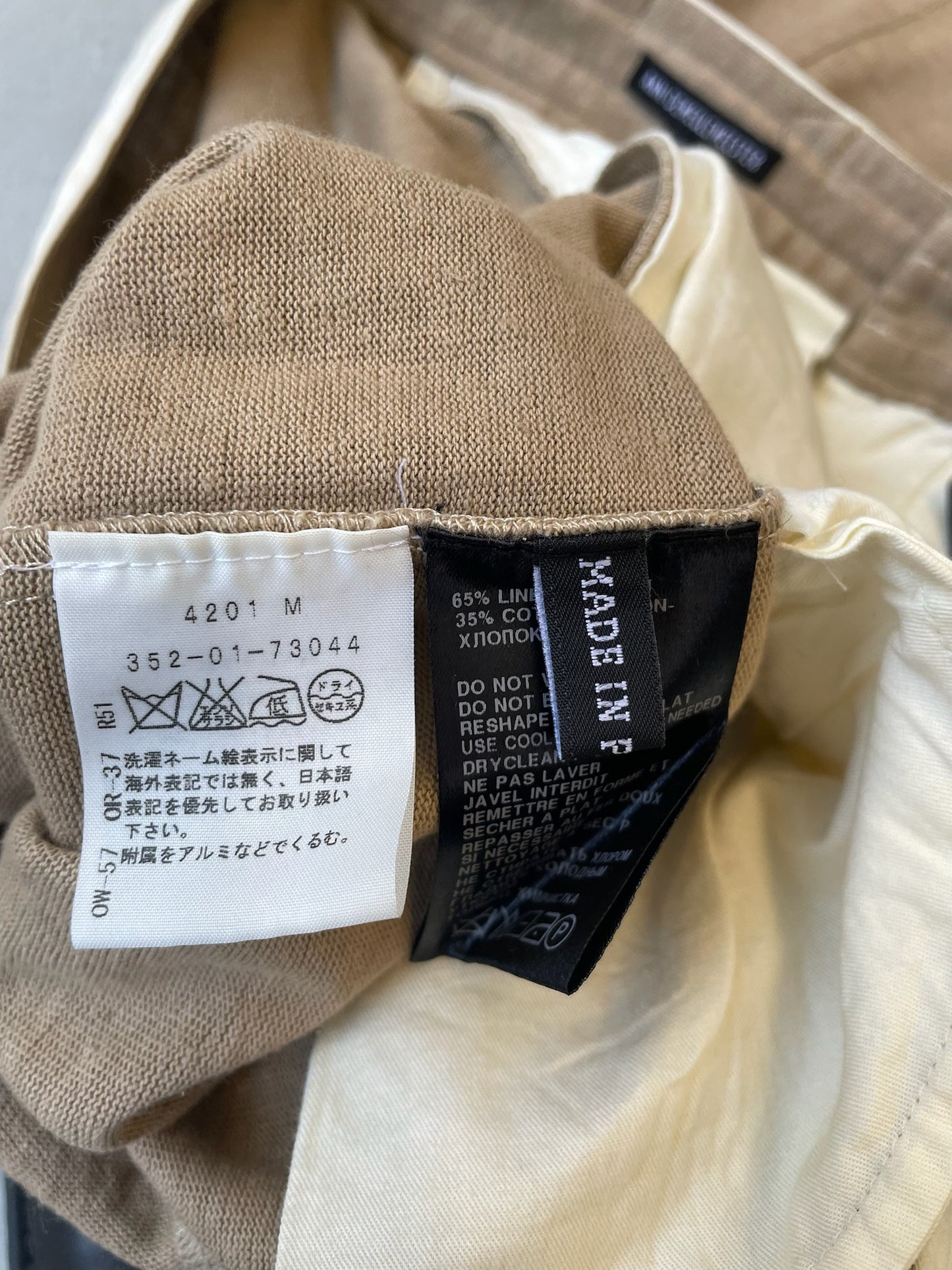 Ann Demeulemeester Linen Tan Trousers (S)
