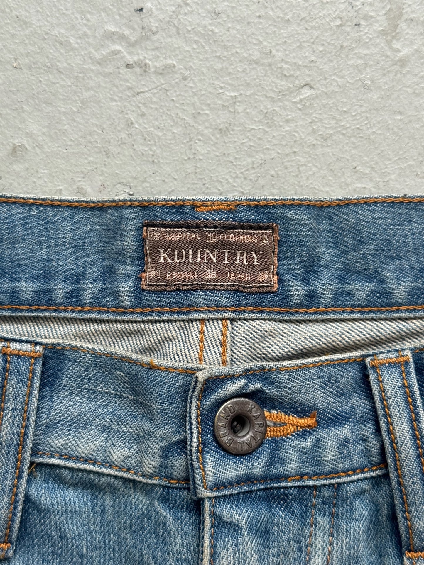 Kapital Kountry Studded 14oz Denim Shorts (36)