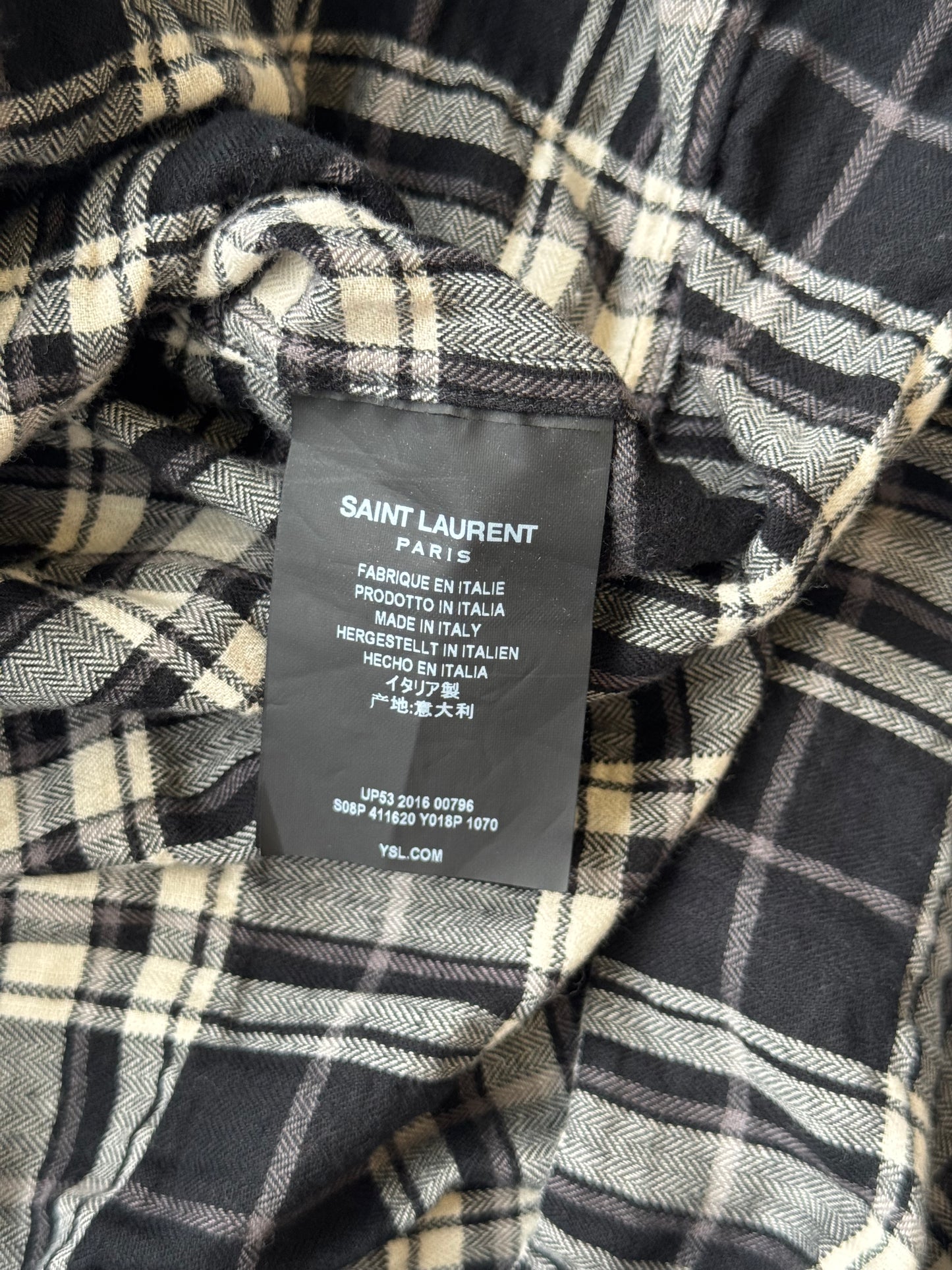 Saint Laurent Paris Hedi Slimane Flannel (42/16.5)