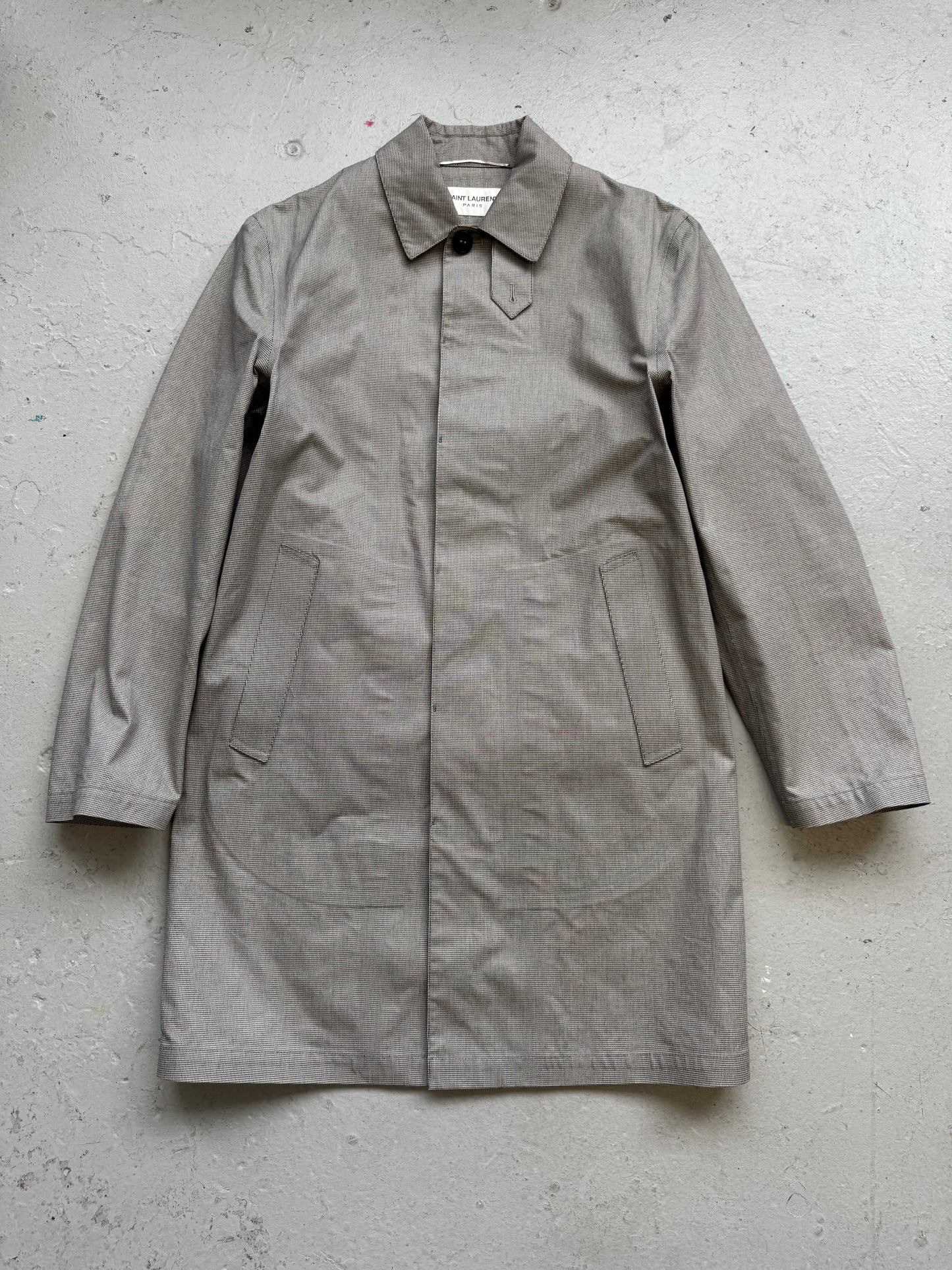 Saint Laurent Paris Houndstooth Trench Coat (48)