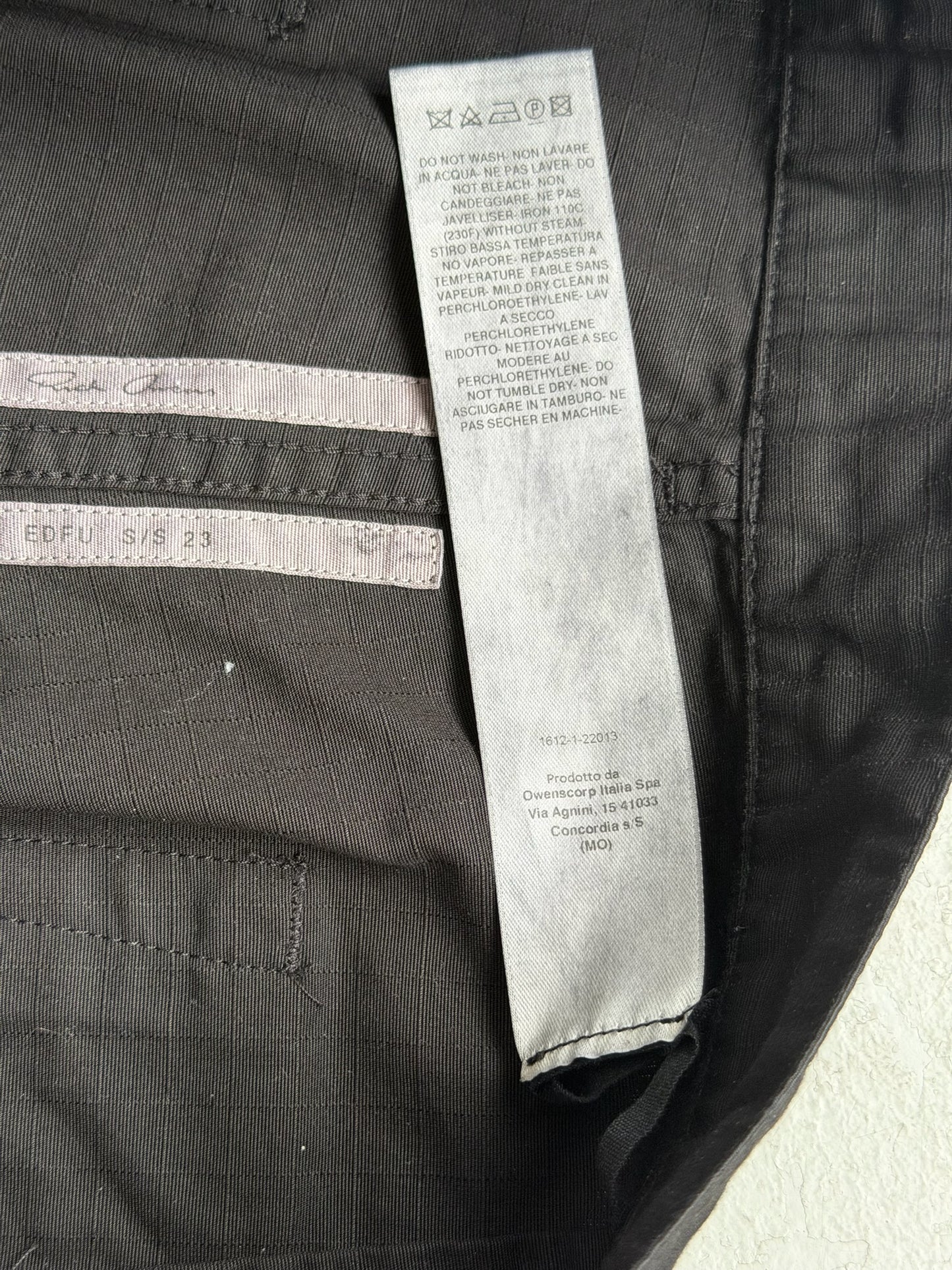 Rick Owens SS23 Edfu Black Bolan Trousers (38)