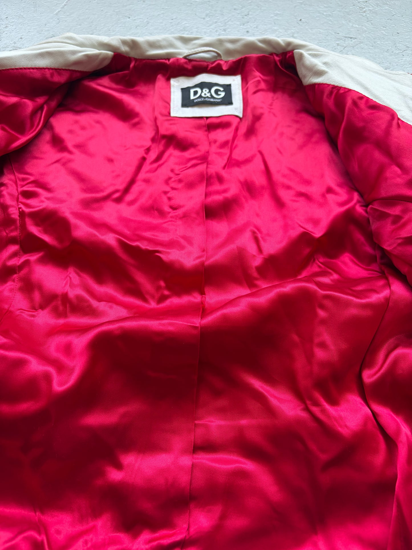 Dolce & Gabbana White Moto Jacket (44)
