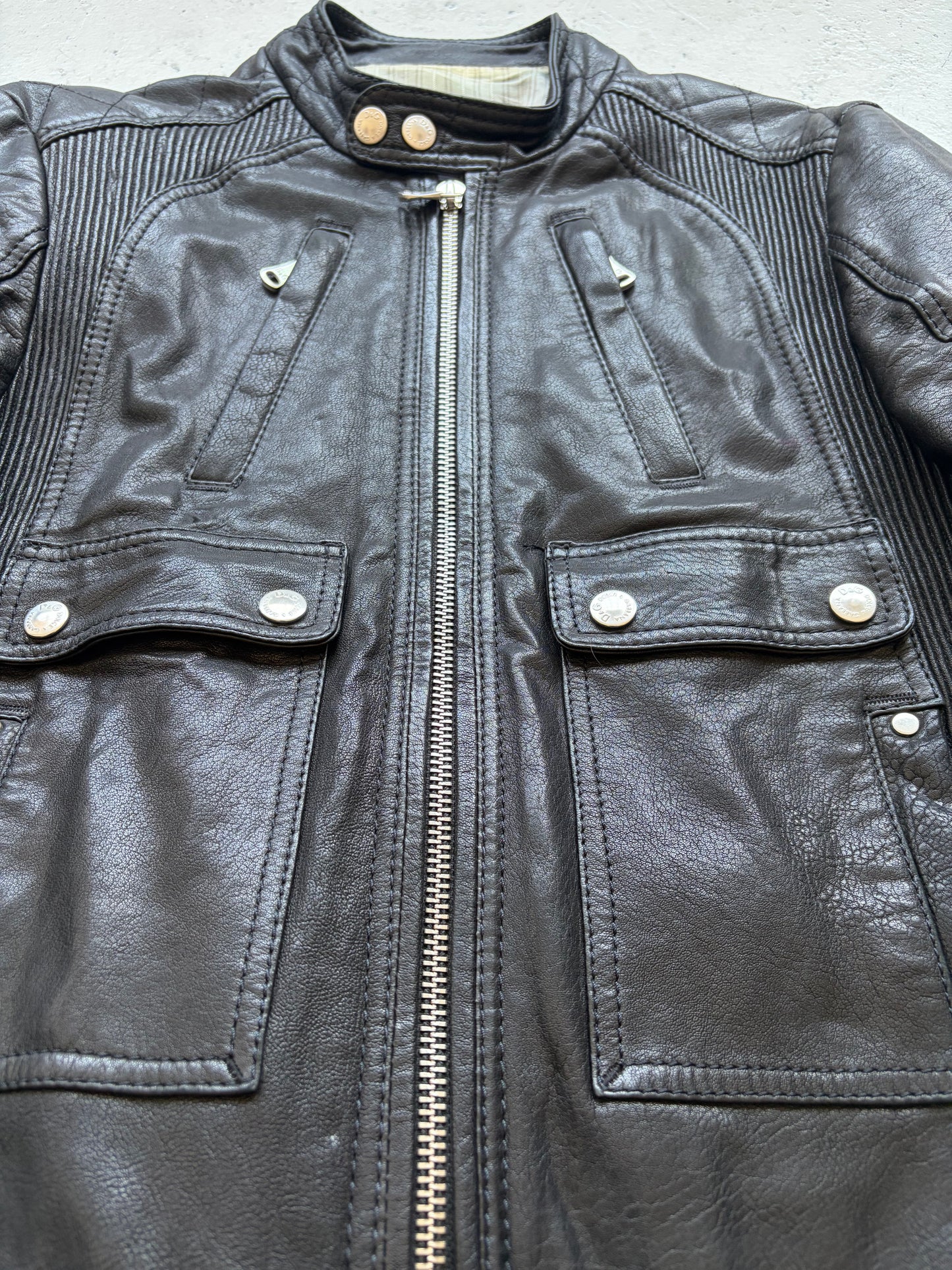 Dolce & Gabbana Multi Pocket Black Leather Jacket (50)