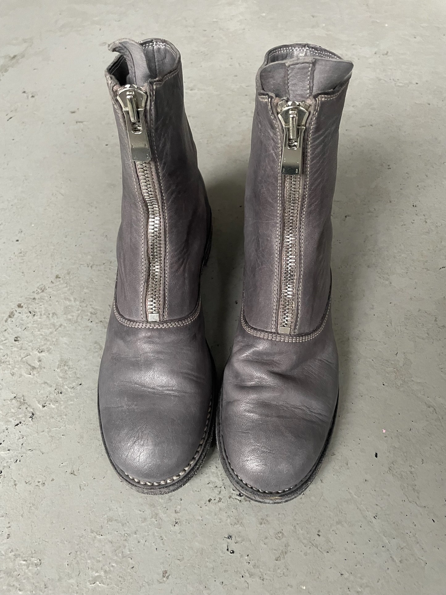 Guidi 210W Grey Soft Horse Leather Front Zip Boots (37.5)