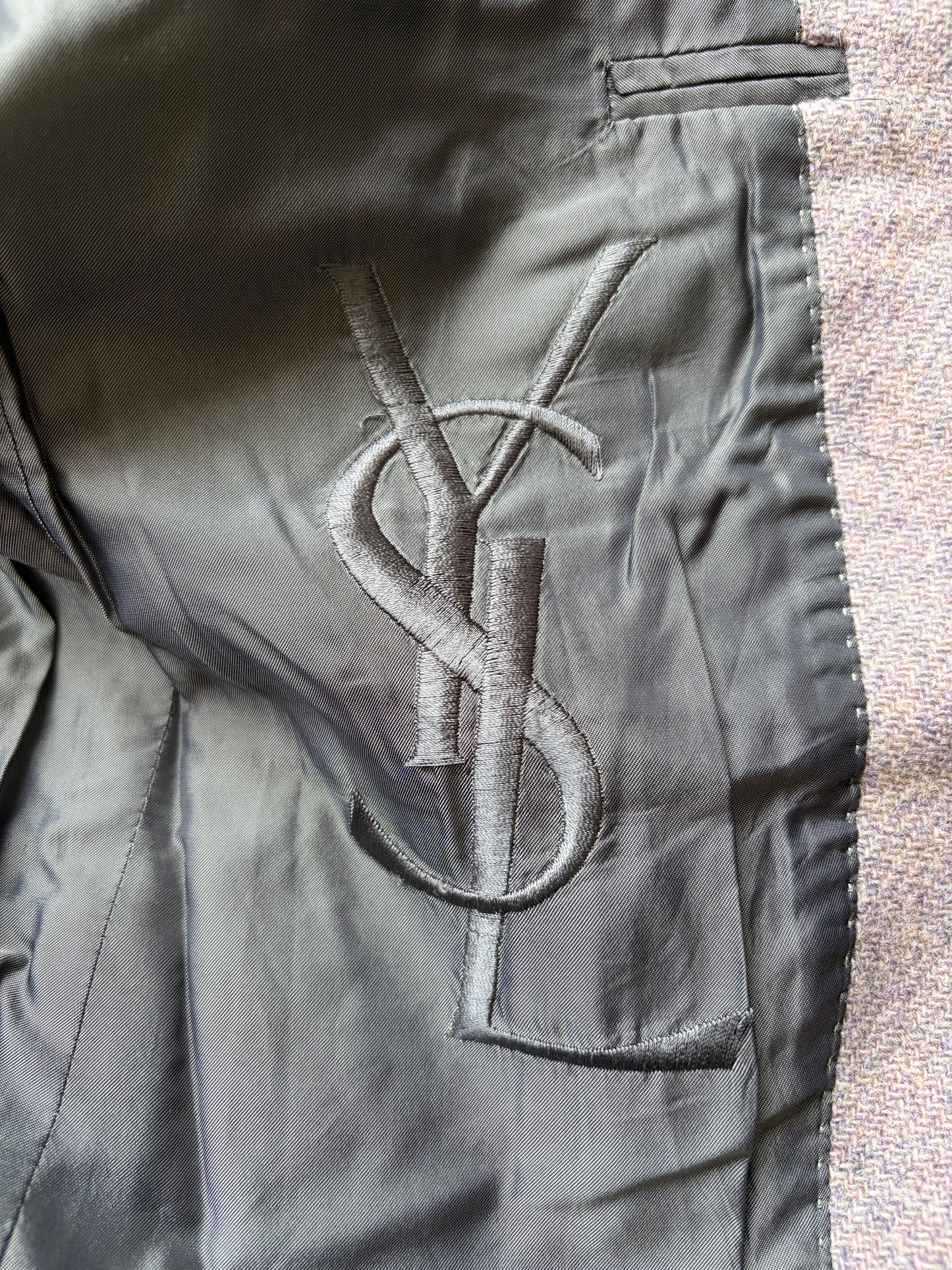 Yves Saint Laurent Purple Tweed Blazer (50)