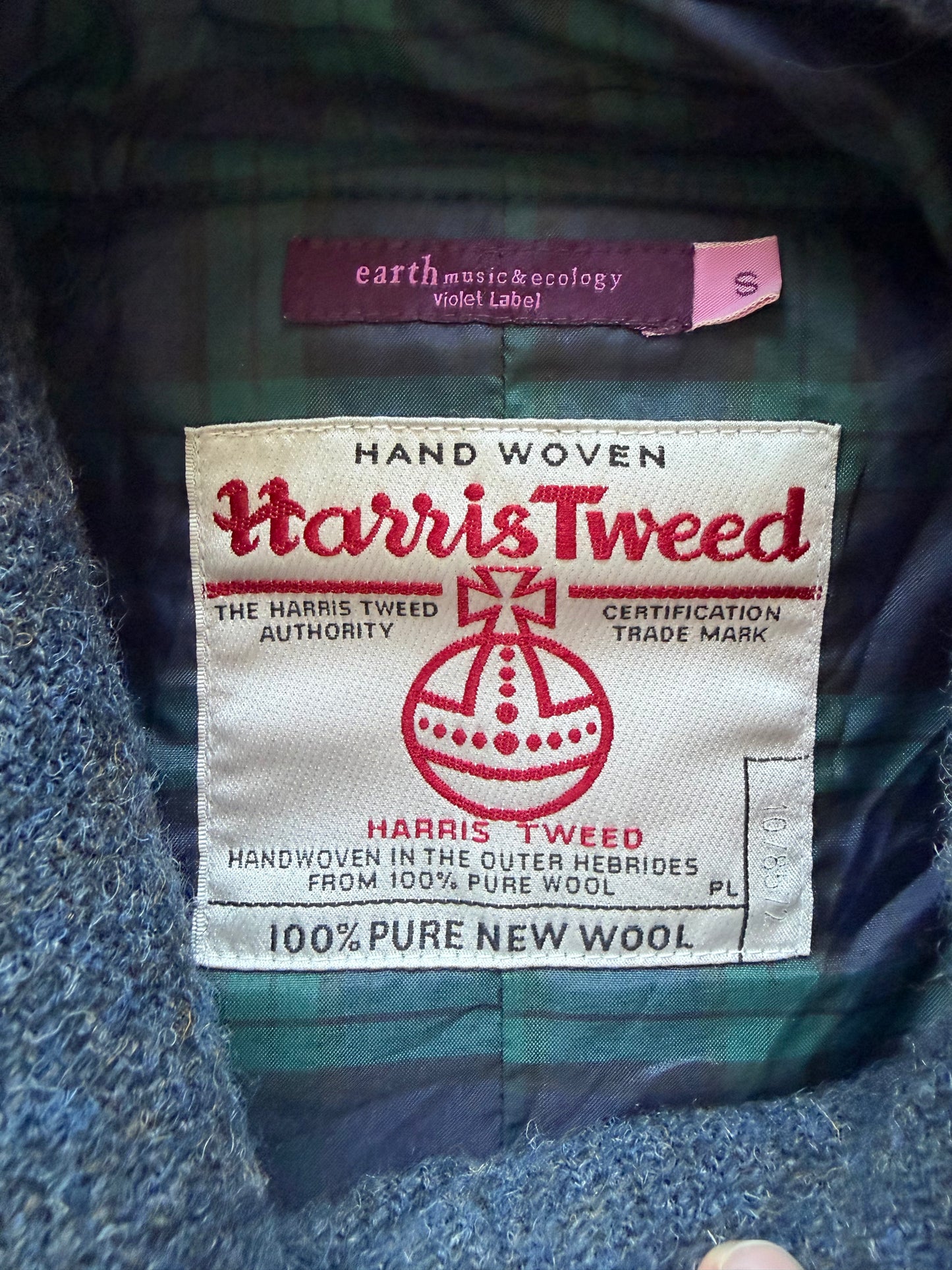 Harris Tweed Wool Hooded Jacket (S)