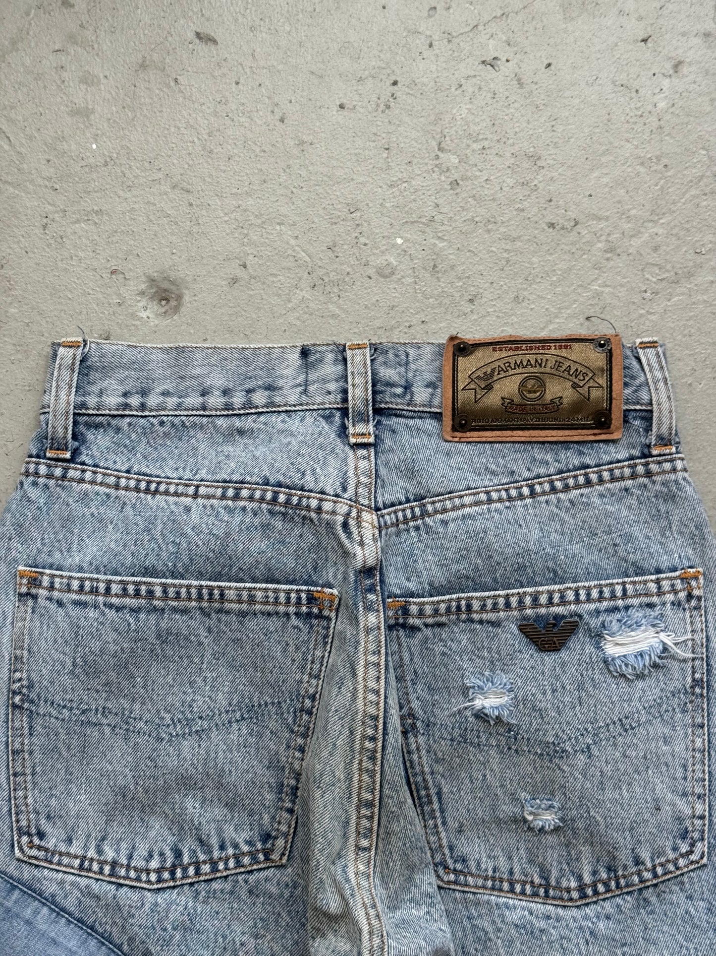 Armani Jeans 1990s Oriental Tiger Applique Washed Denim (30)