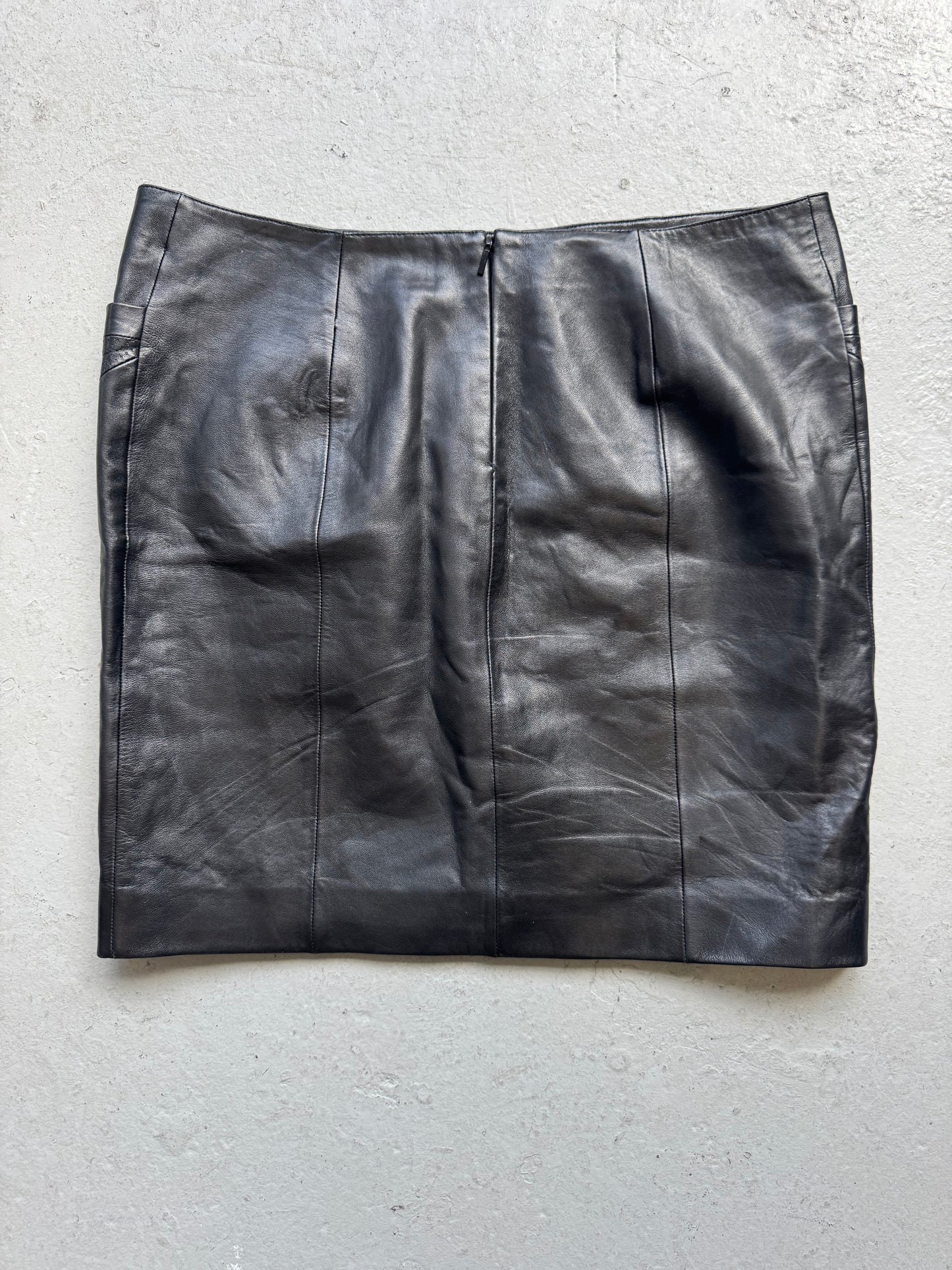Saint Laurent Paris Leather Skirt (42)