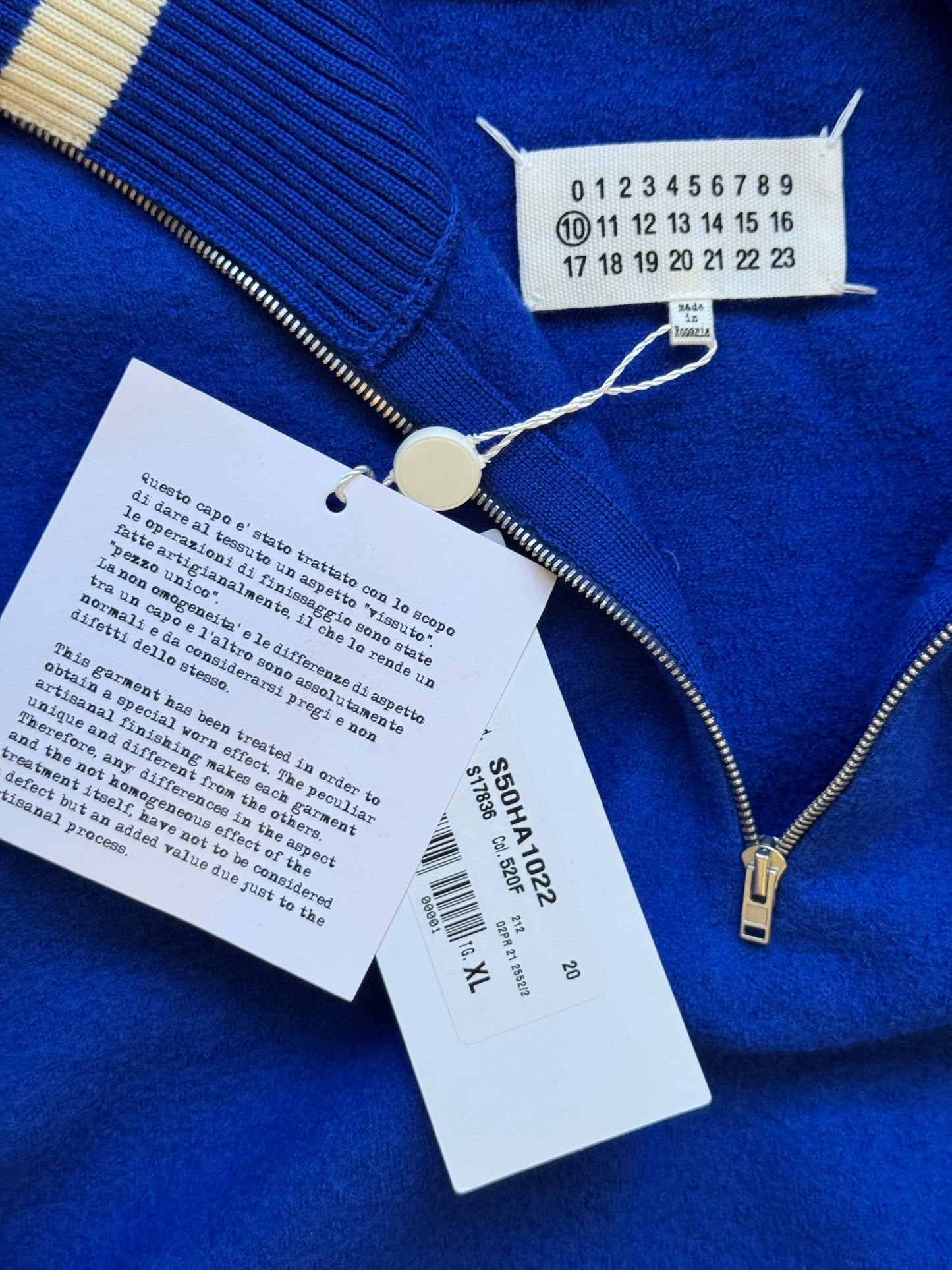 Maison Margiela FW21 Felted Wool Zip Up (XL)