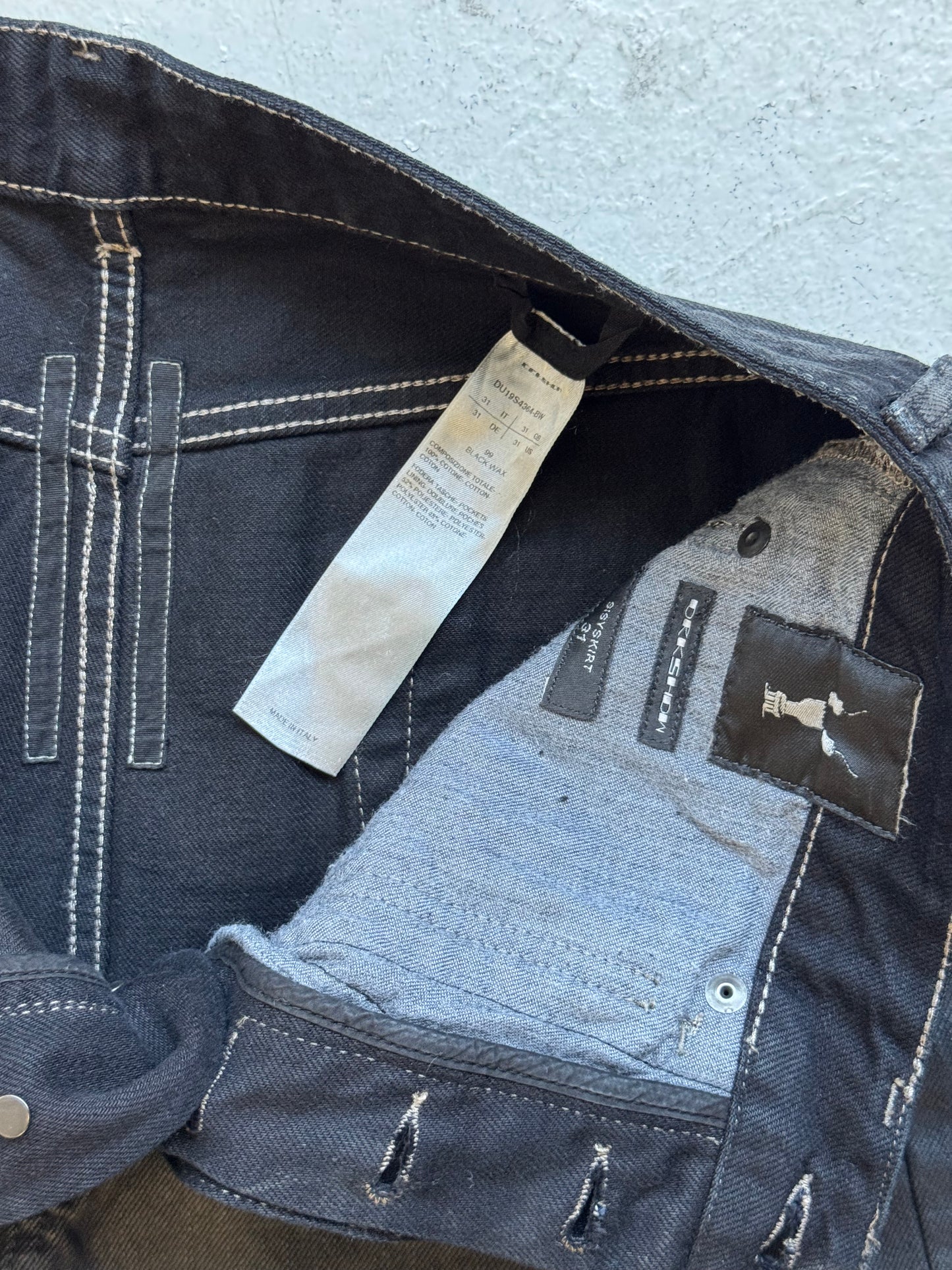 Rick Owens Drkshdw Black Wax Sisyskirt (31)