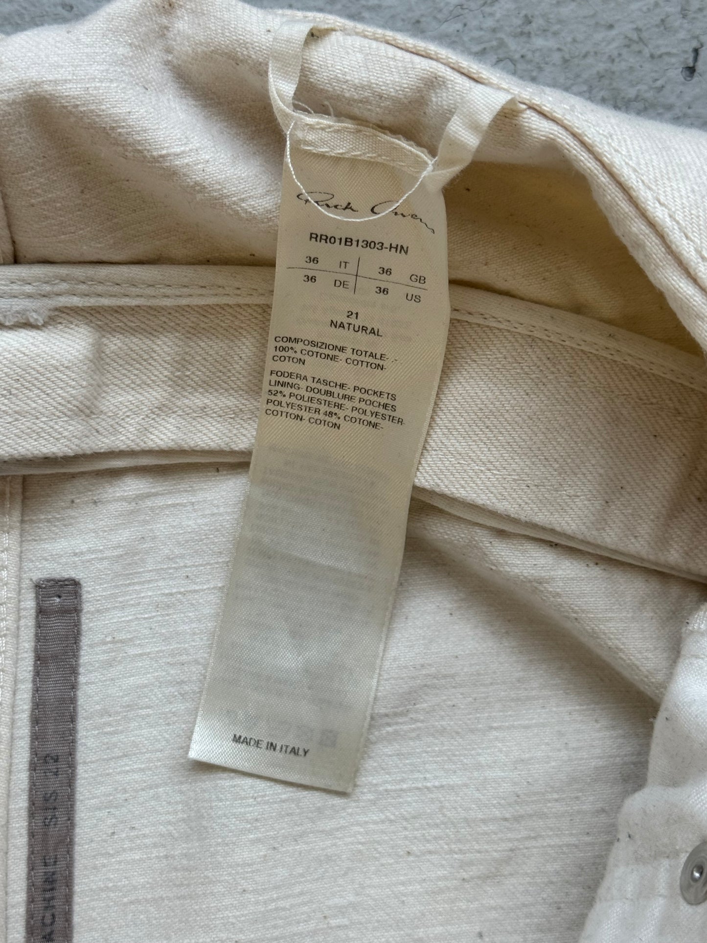 Rick Owens SS22 Fogachine Natural Bolan Pants (36)