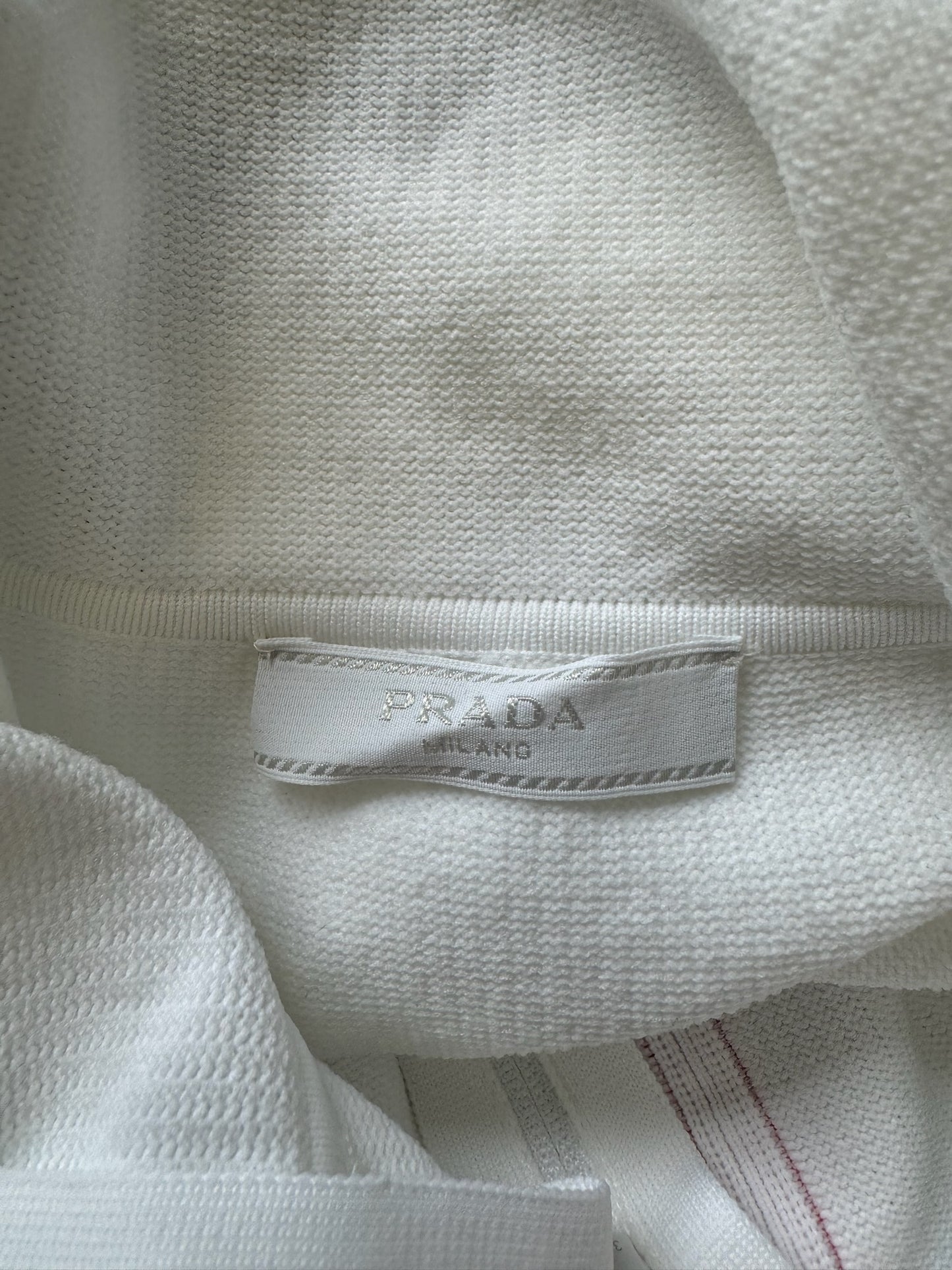 Prada Sport White Quarter Zip Tech Knit (46)