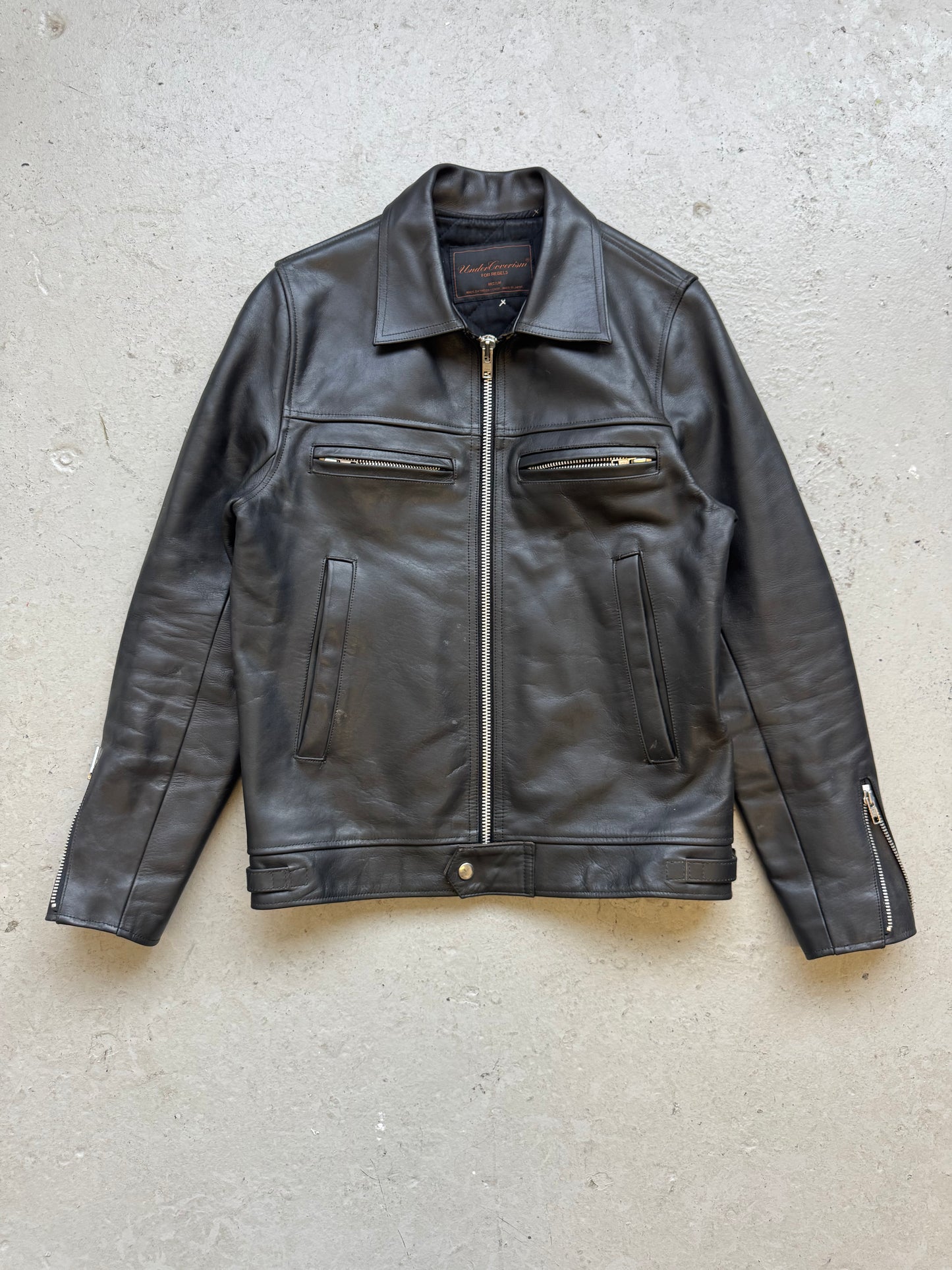 Undercover AW02 Witches Cell Division Period Black Leather Jacket (L)