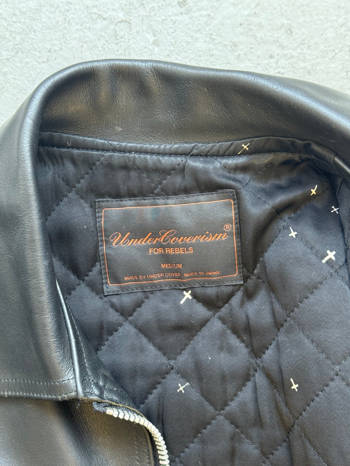 Undercover AW02 Witches Cell Division Period Black Leather Jacket (L)