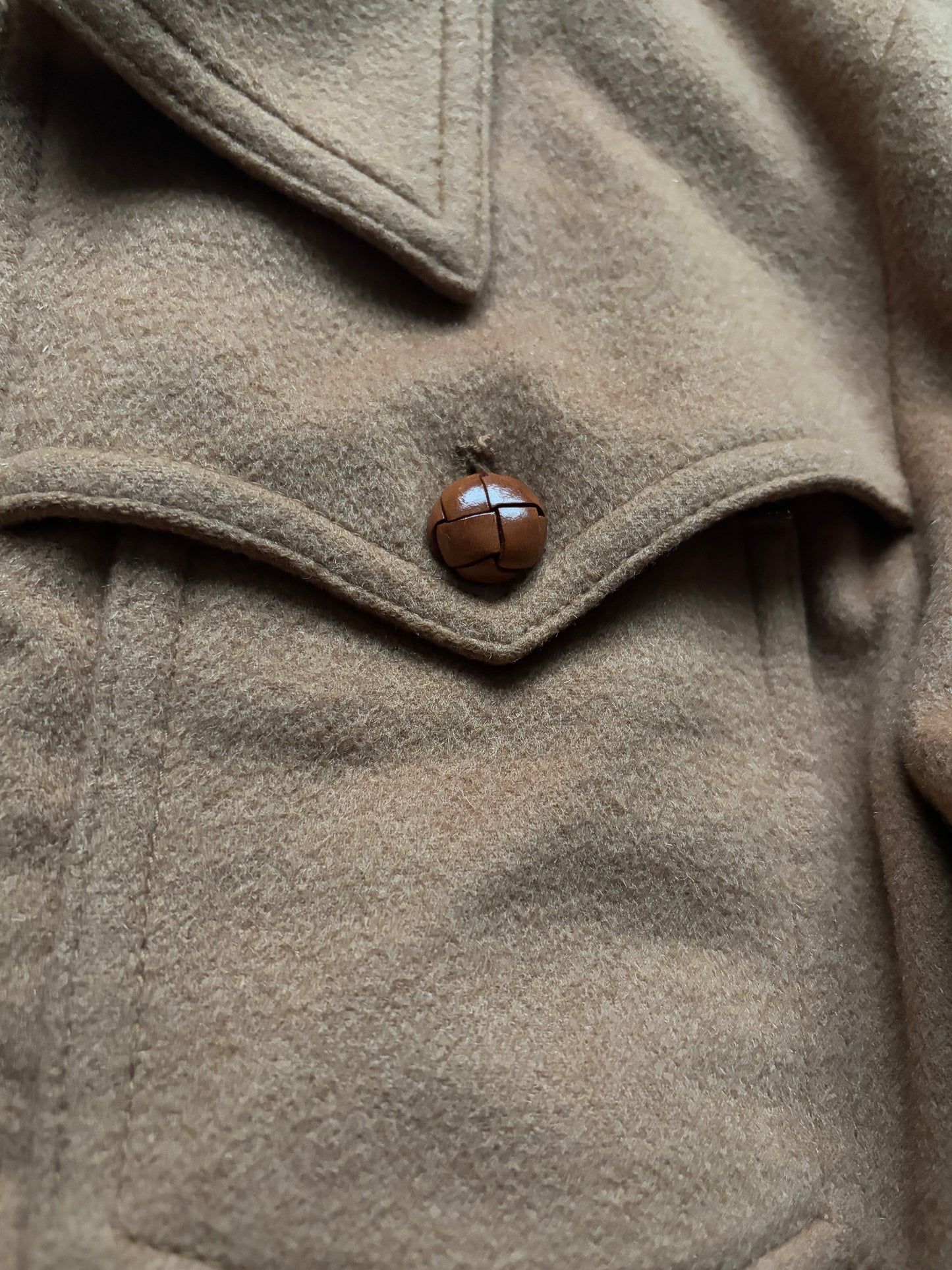 Number (N)ine Tan Western Style Wool Zip Up Jacket (2)