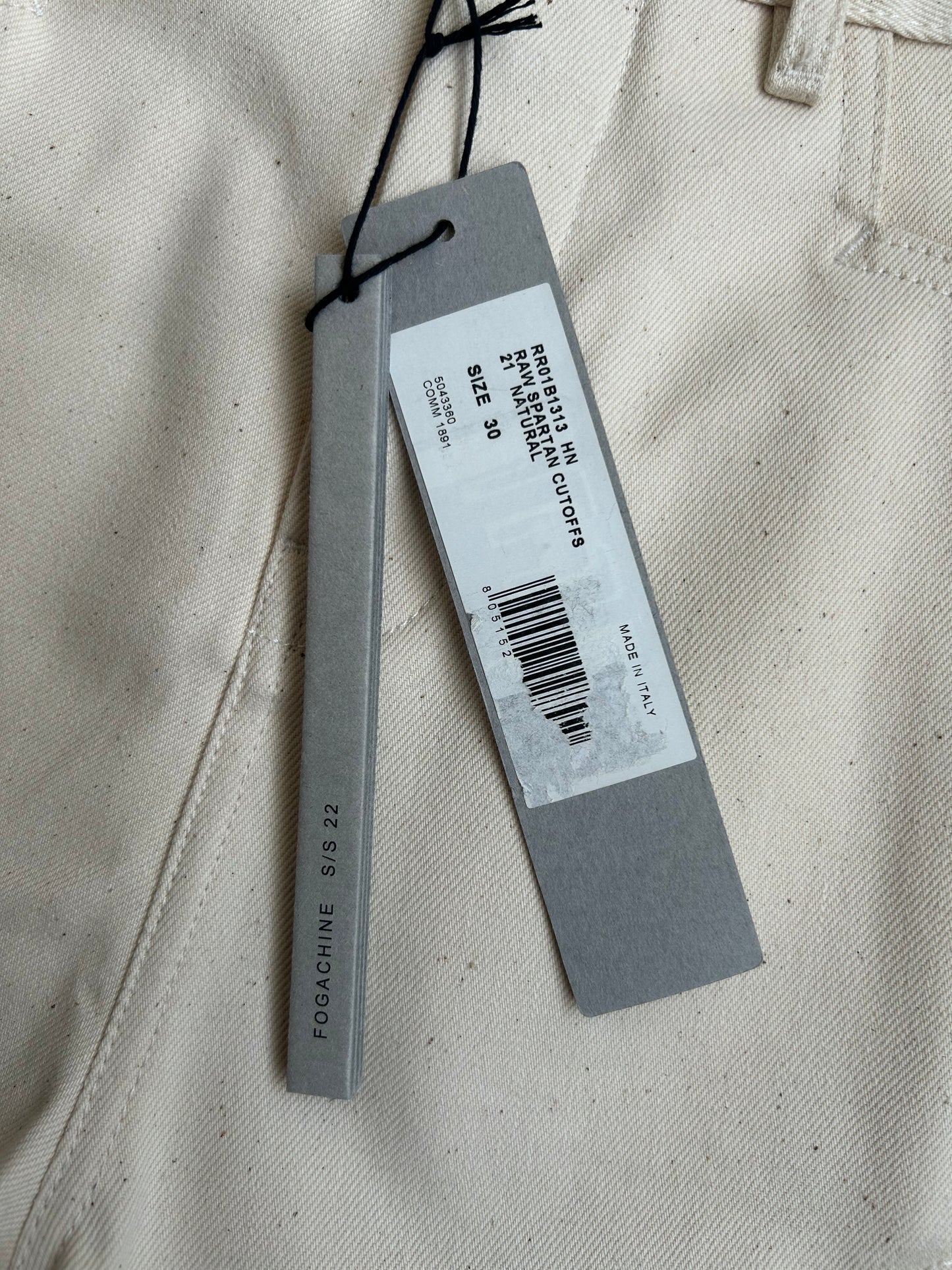 Rick Owens SS22 FOGACHINE Ecru Spartan Shorts (30)