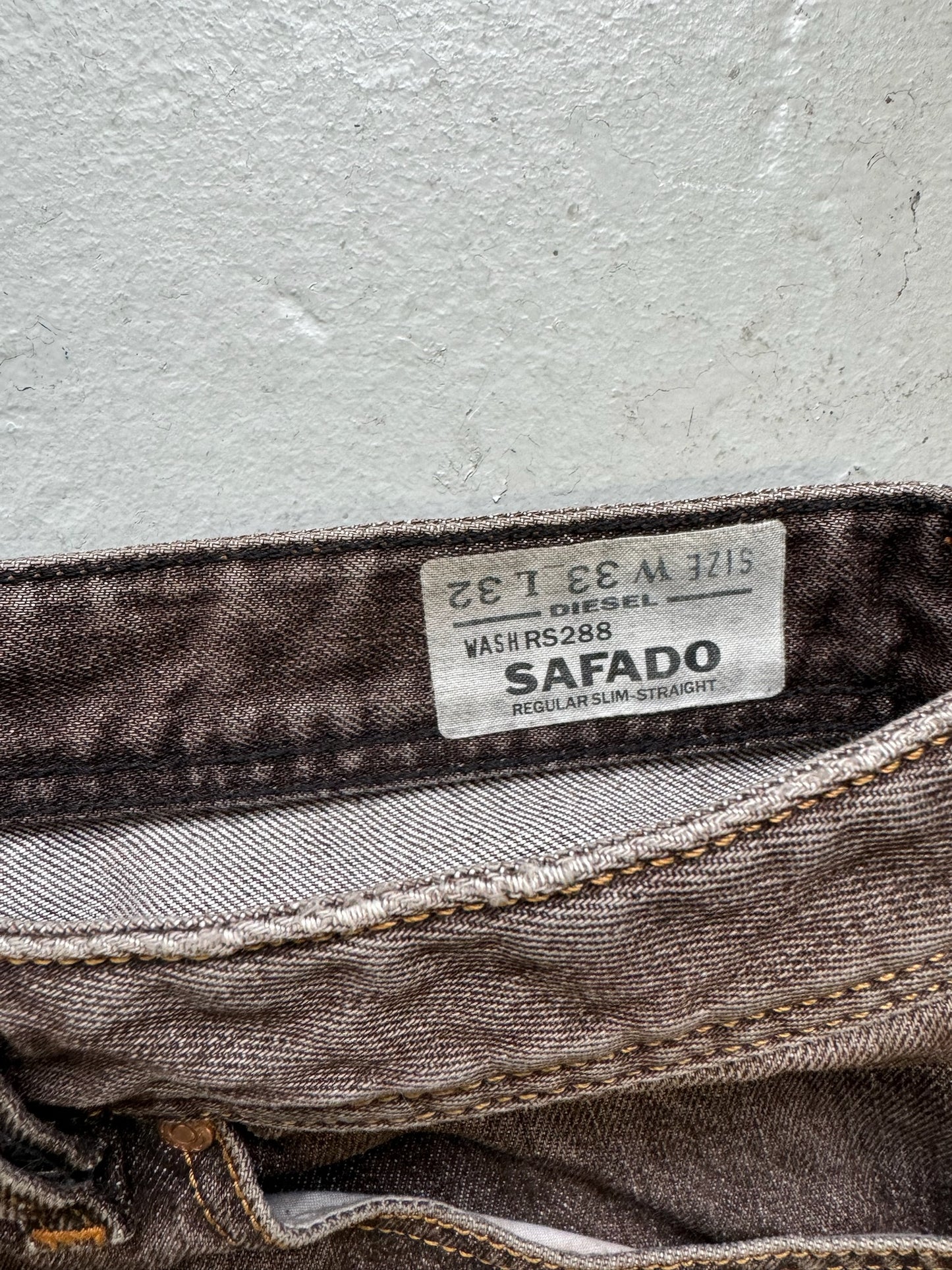 Diesel Brown Stone Wash Denim Pants (33)