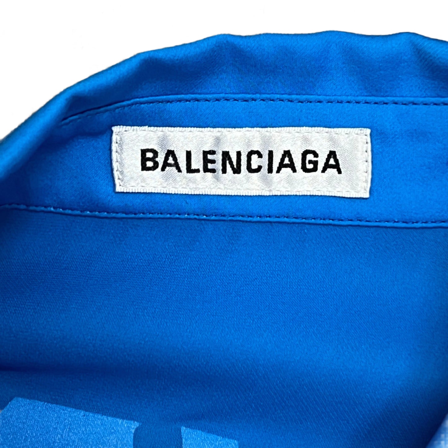 Balenciaga Blue Soccer Logo Button Up (L)