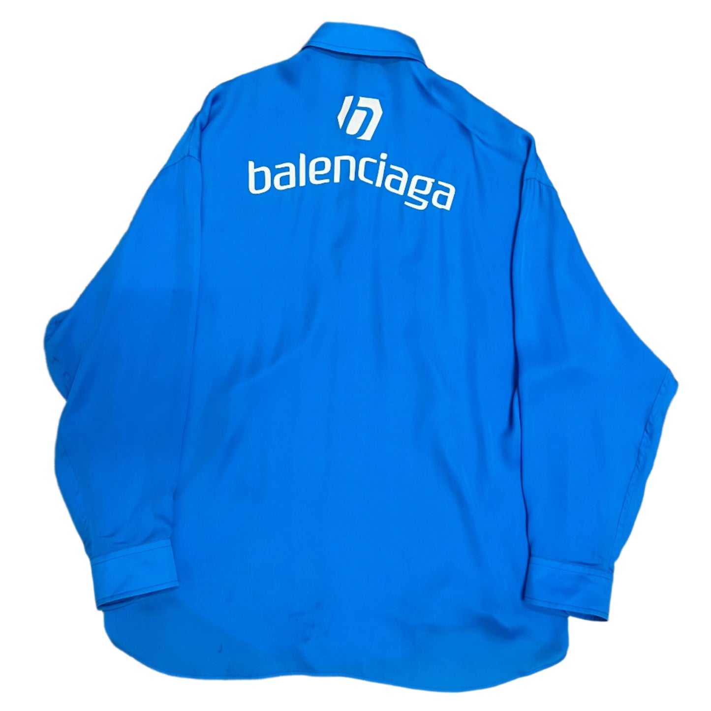 Balenciaga Blue Soccer Logo Button Up (L)