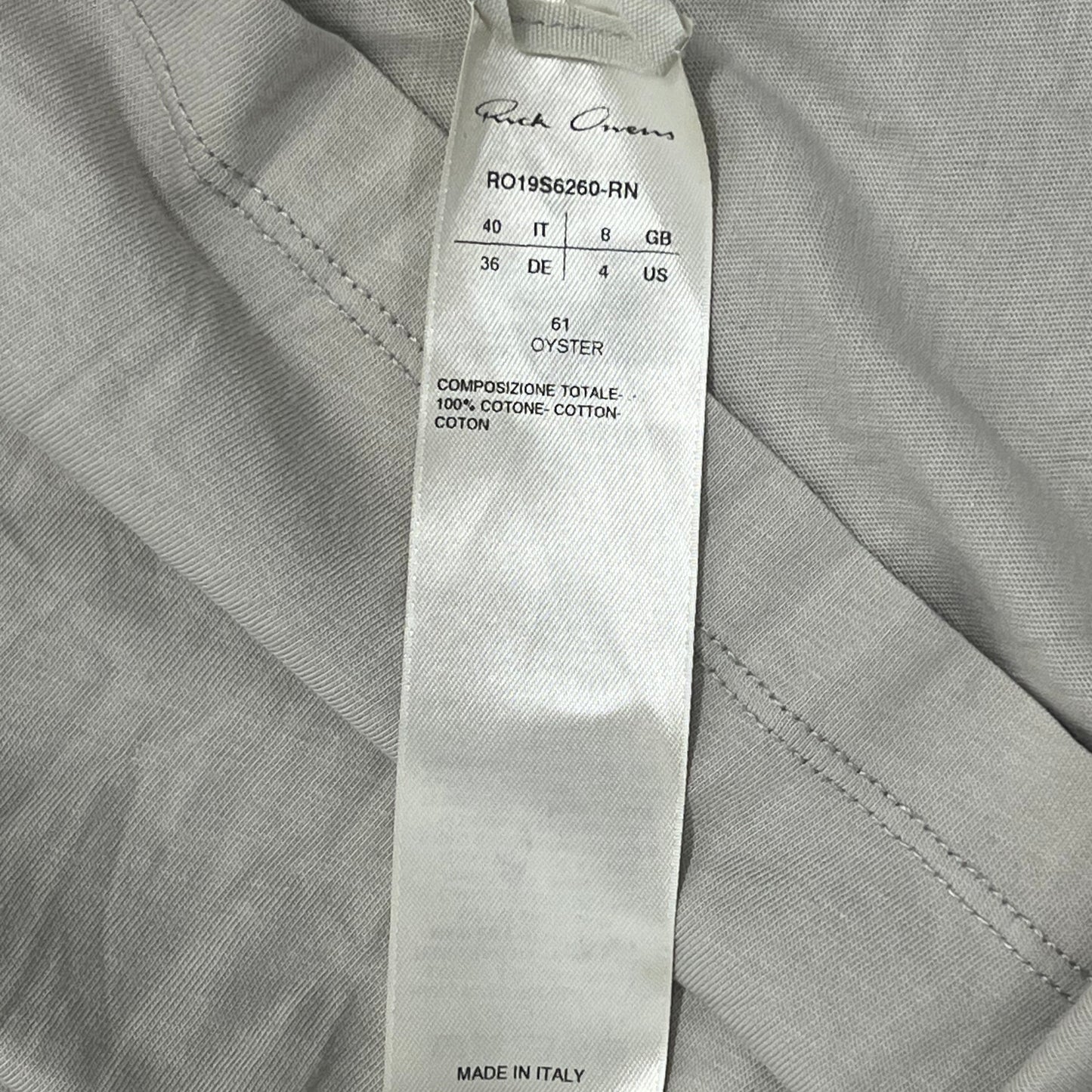 Rick Owens Mainline Light Oyster Hoodie (S)