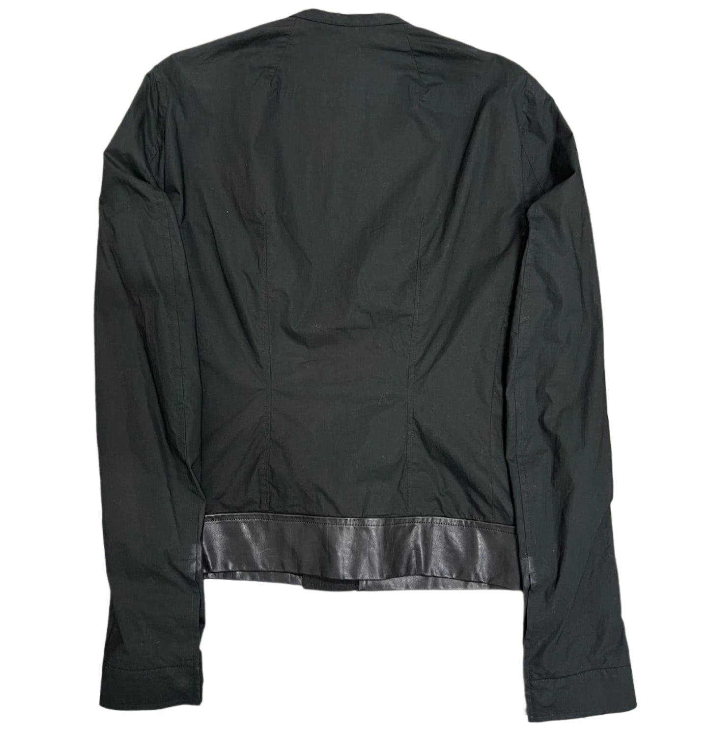 Rick Owens Mainline Zip Up with Leather Patches (S)