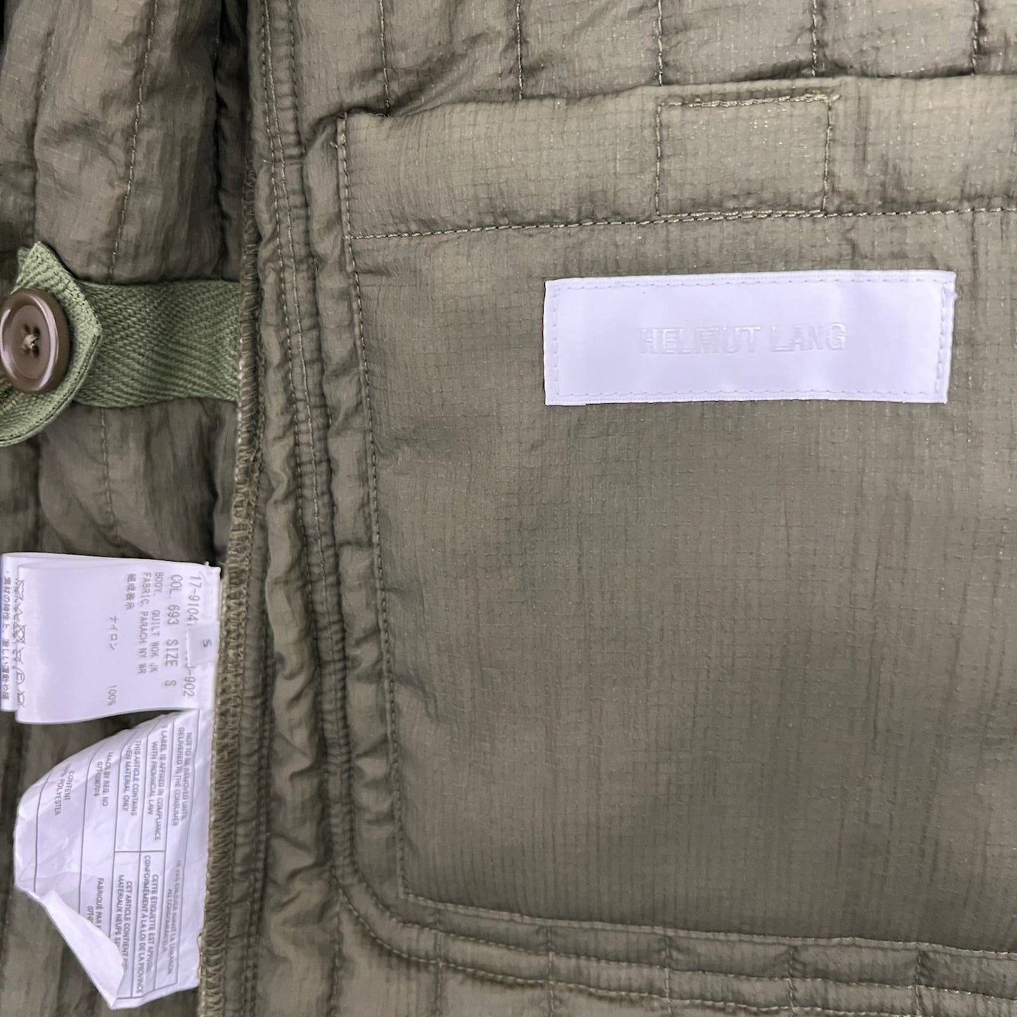 Helmut Lang Quilted Parachute Bondage Worker Jacket Olive (S)