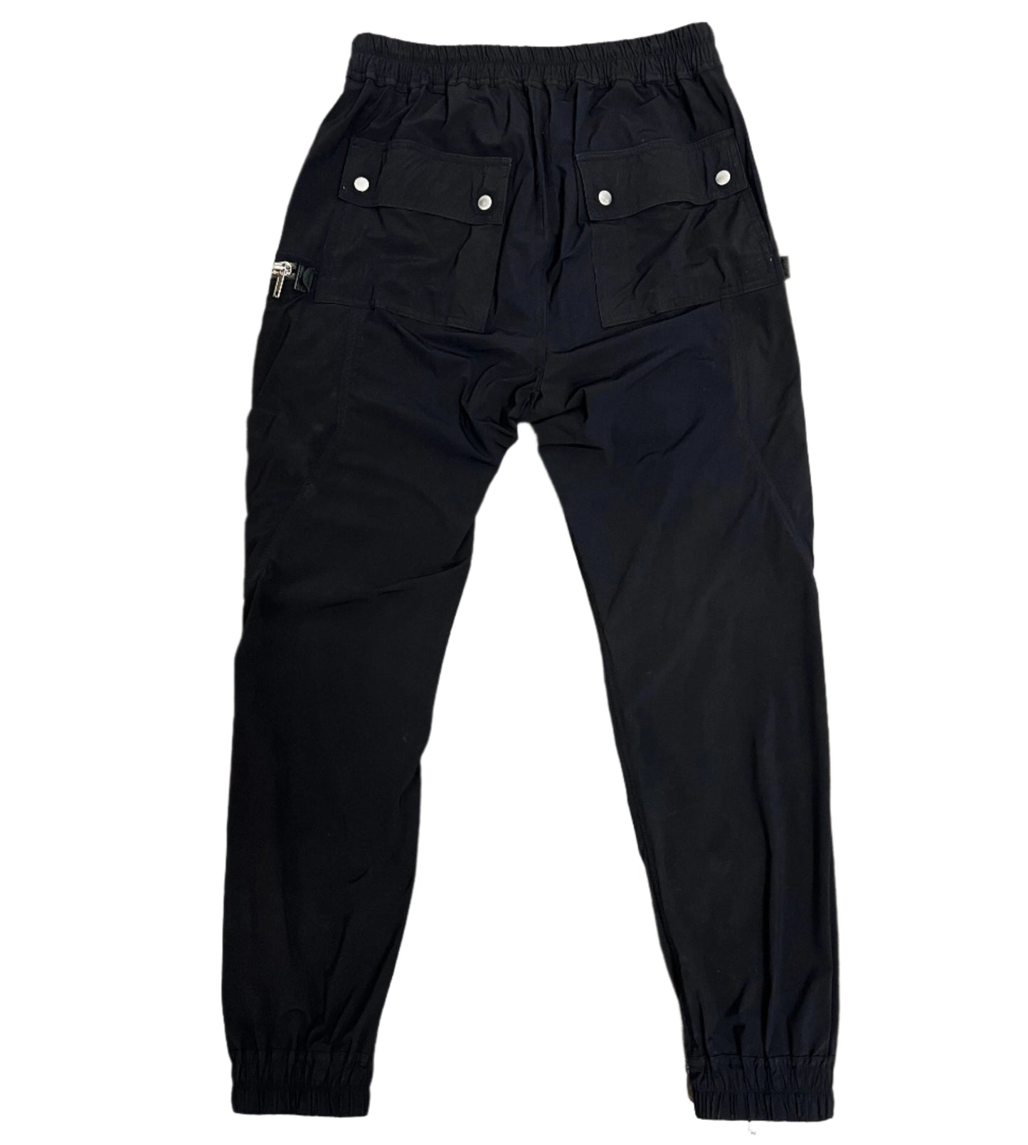 Rick Owens SS22 Fogachine Bauhaus Black Cargo Joggers (30)