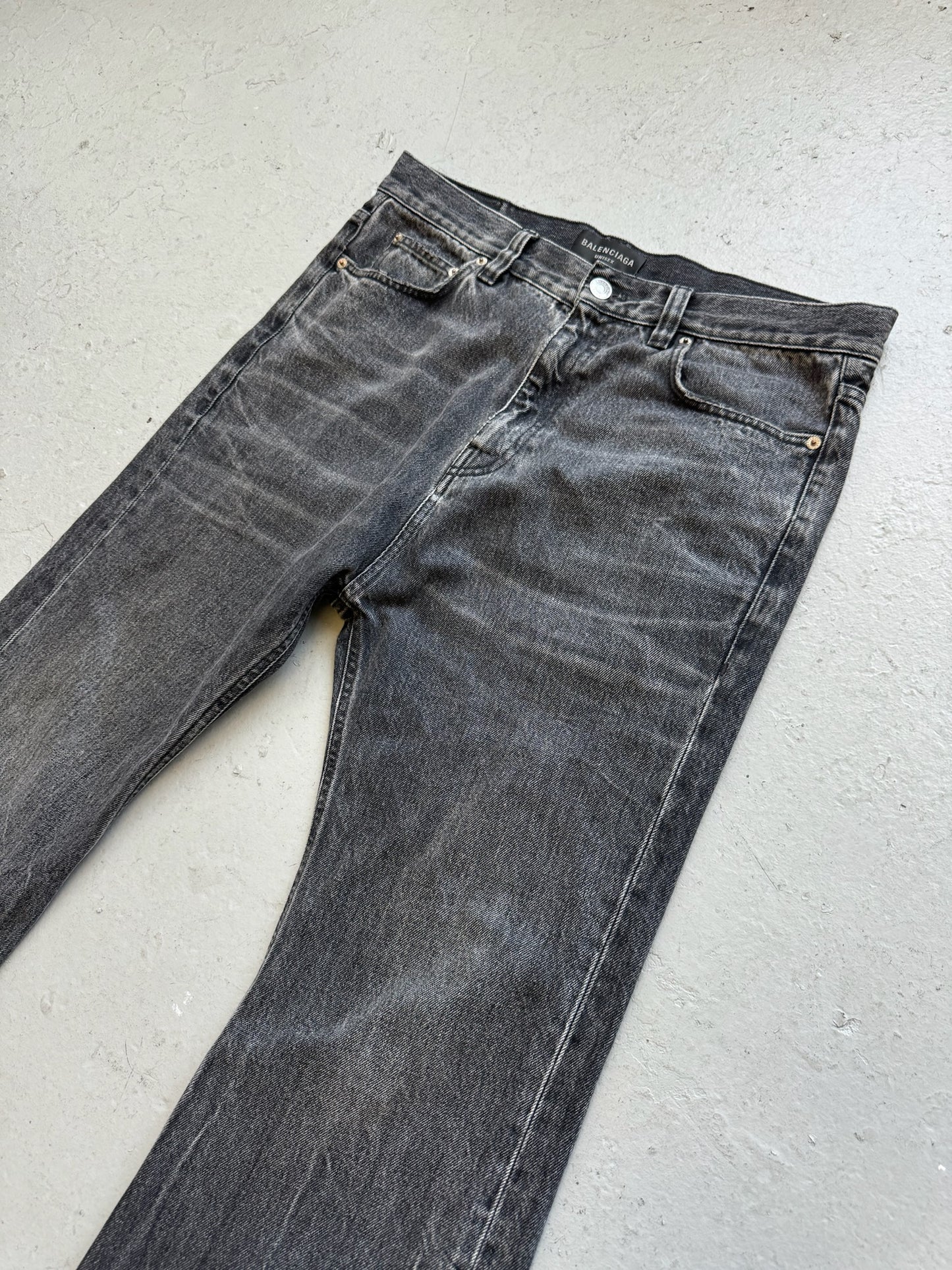 Balenciaga Flared Lost Tape Grey Denim (S)
