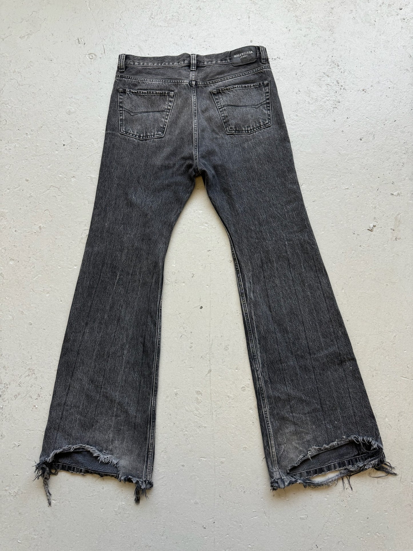 Balenciaga Flared Lost Tape Grey Denim (S)