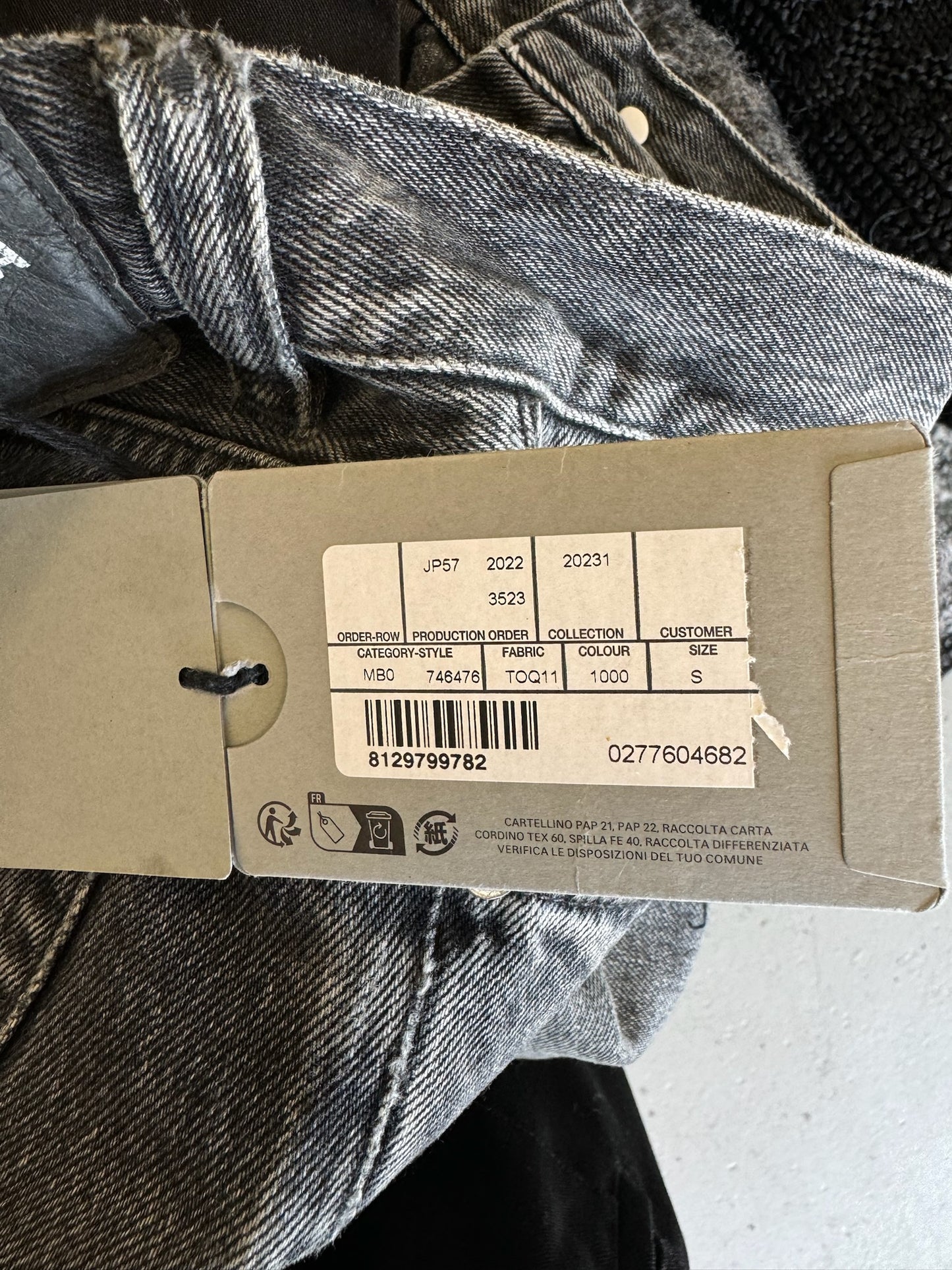 Balenciaga Flared Lost Tape Grey Denim (S)