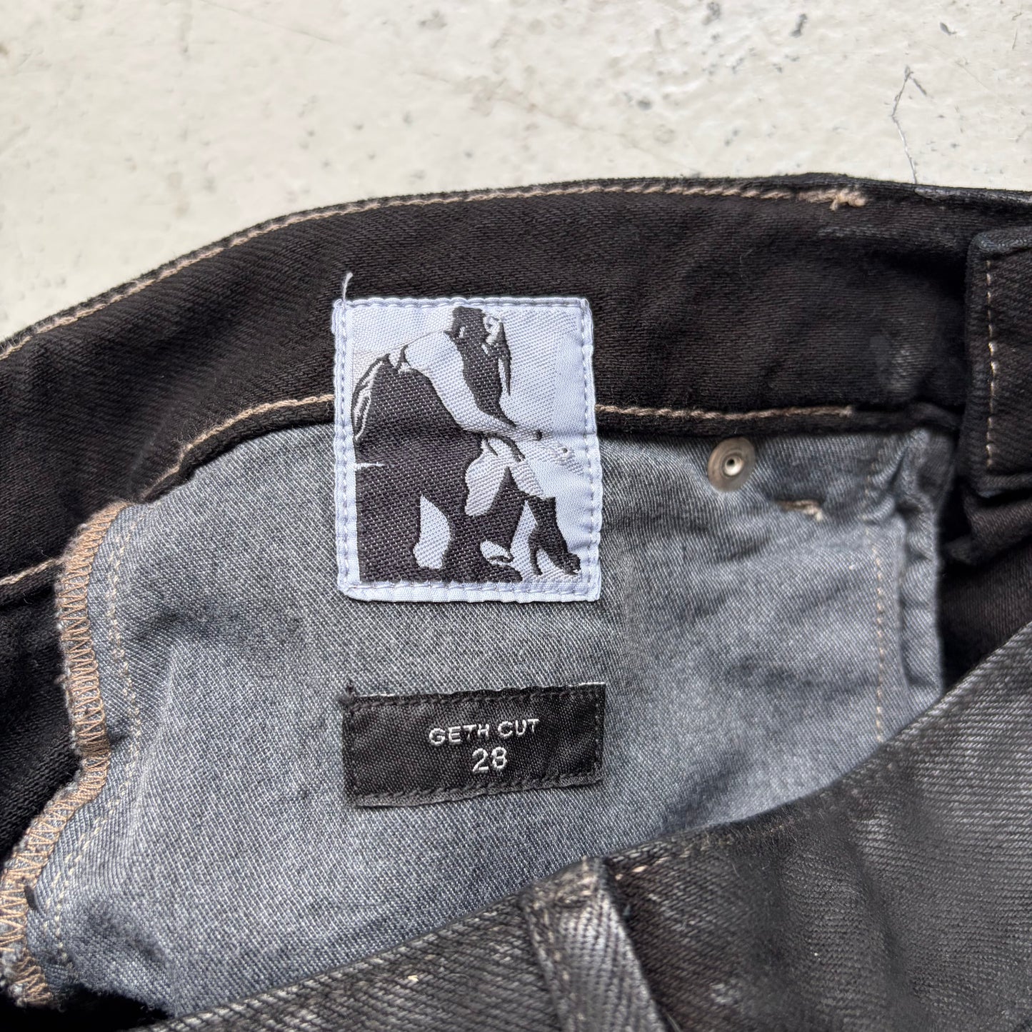 Rick Owens DRKSHDW Waxed Geth Cut Jeans (28)