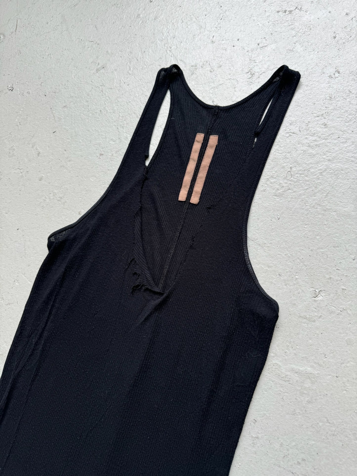 Rick Owens Distressed Black Tank Top (M)