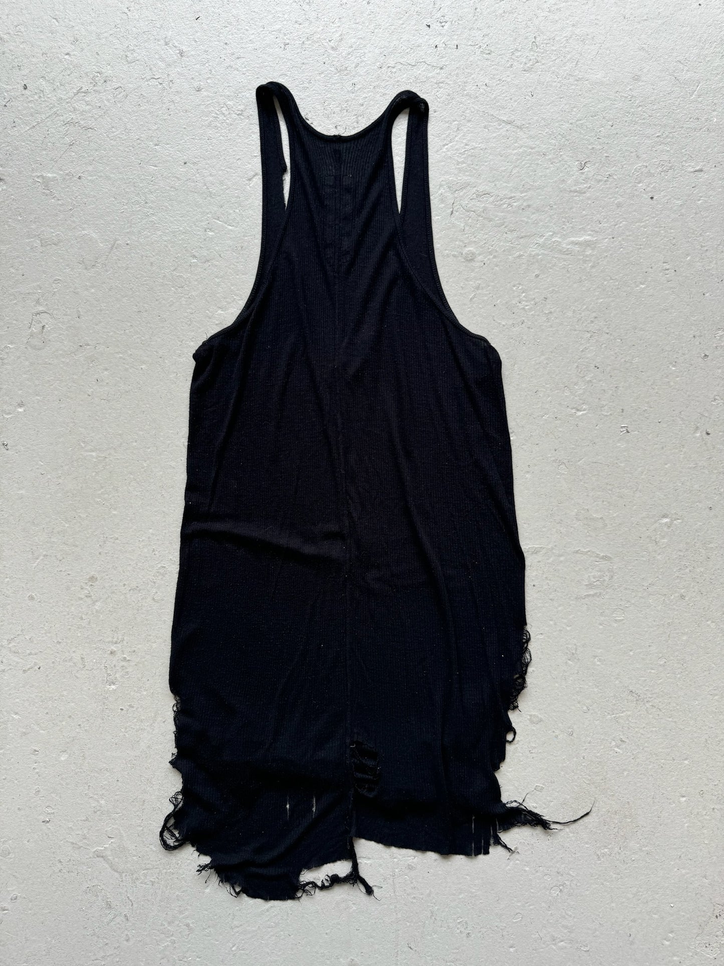 Rick Owens Distressed Black Tank Top (M)