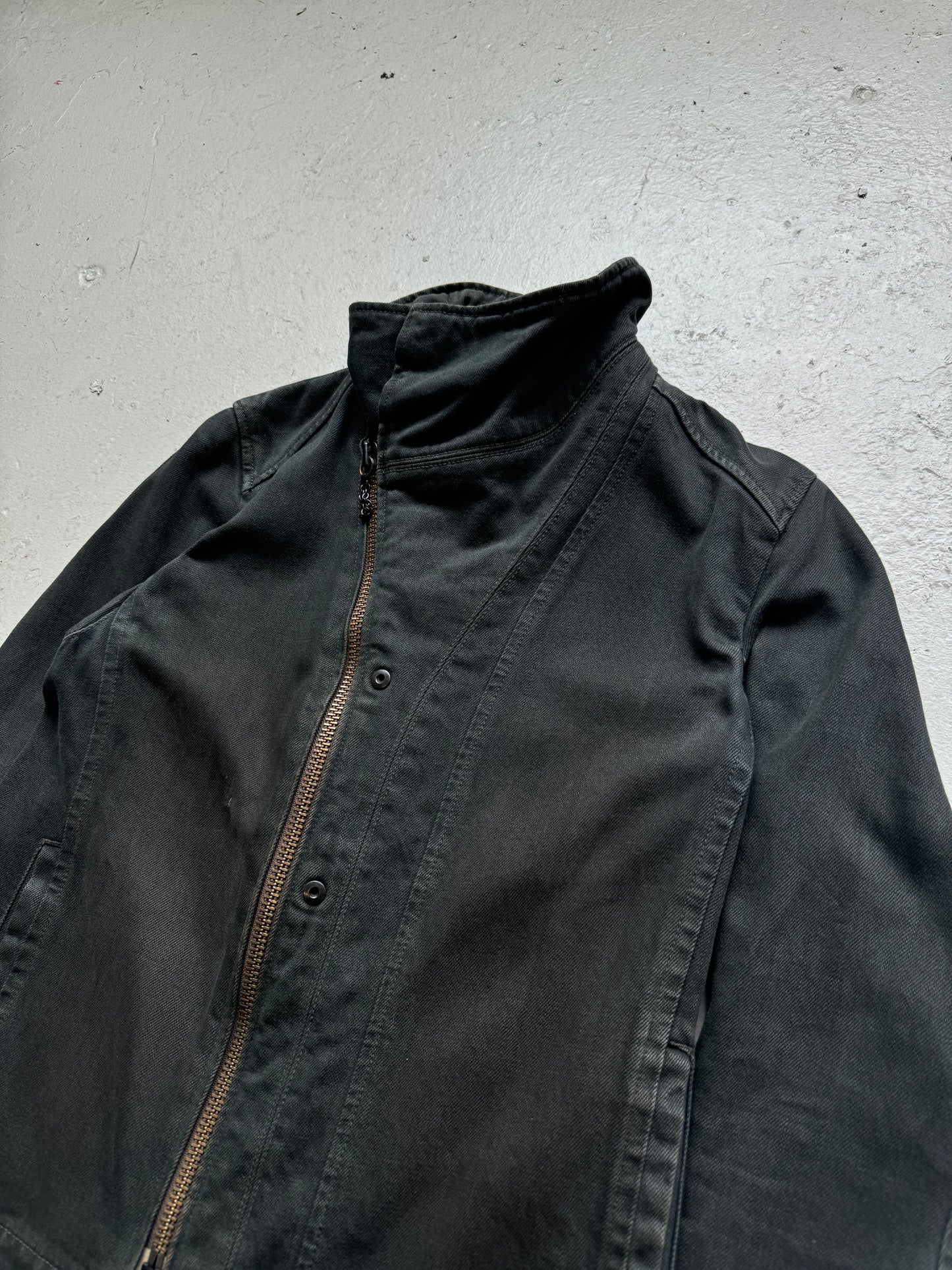 Sïva Asymetrical Zip Up Denim Jacket (2)