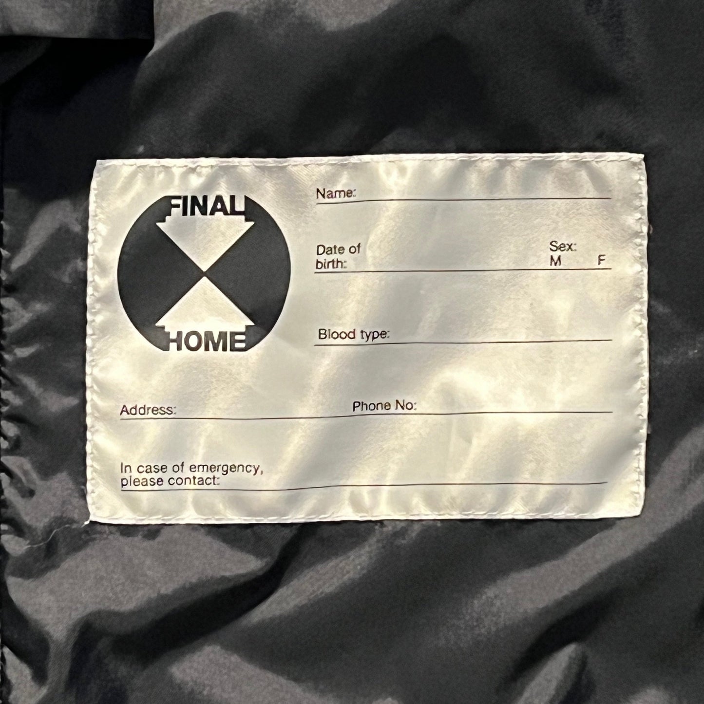 Final Home Black Survival Jacket (M)