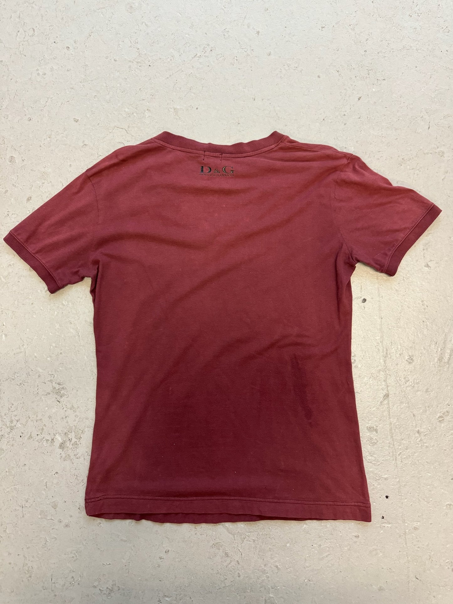 Dolce & Gabbana Maroon V Neck T (M)