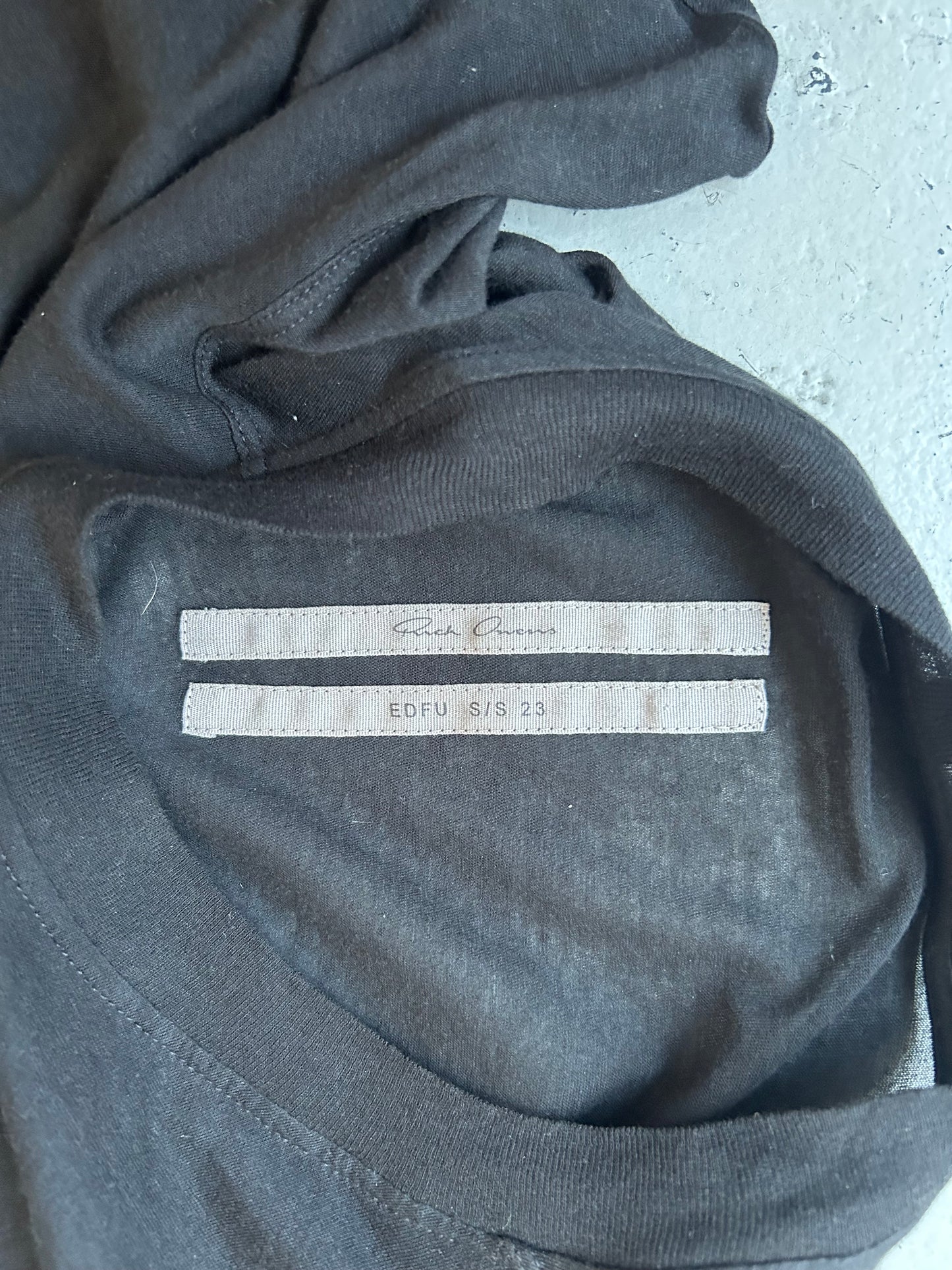 Rick Owens EDFU SS23 Black Cotton Short Sleeve Shirt (S)