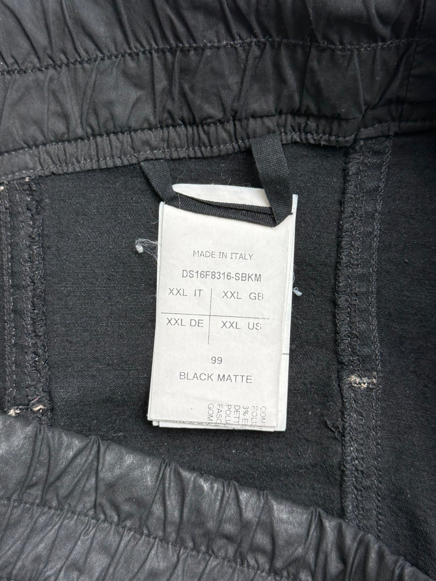 Rick Owens DRKSHDW FW16 Black Matte Nagakin Leggings (XXL)