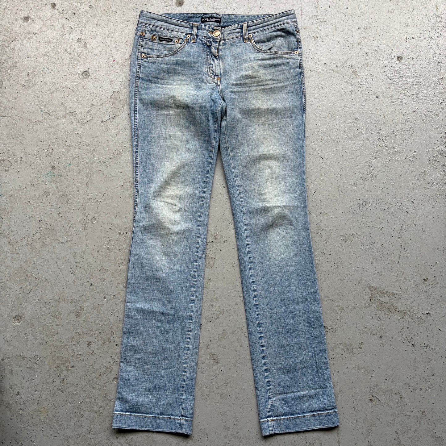 Dolce & Gabbana Light Wash Gold Plated Denim (34)