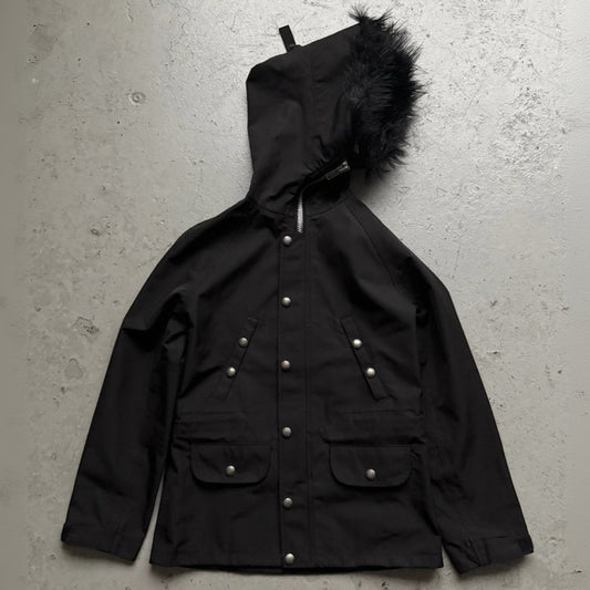Junya Watanabe Comme Des Garcons Gore-Tex Black Fur Hooded Jacket (S)