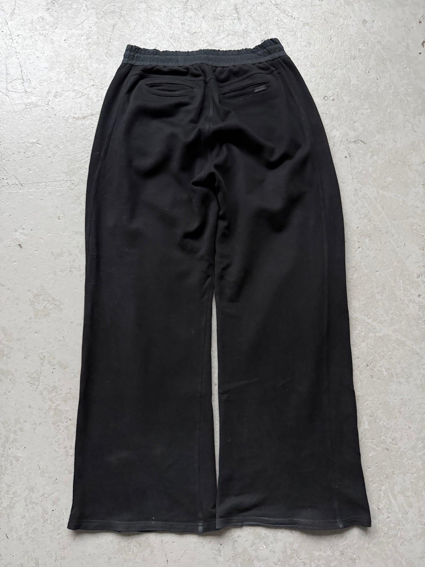 Saint Laurent Paris 2023 Black Cotton Wide Leg Sweatpants (L)
